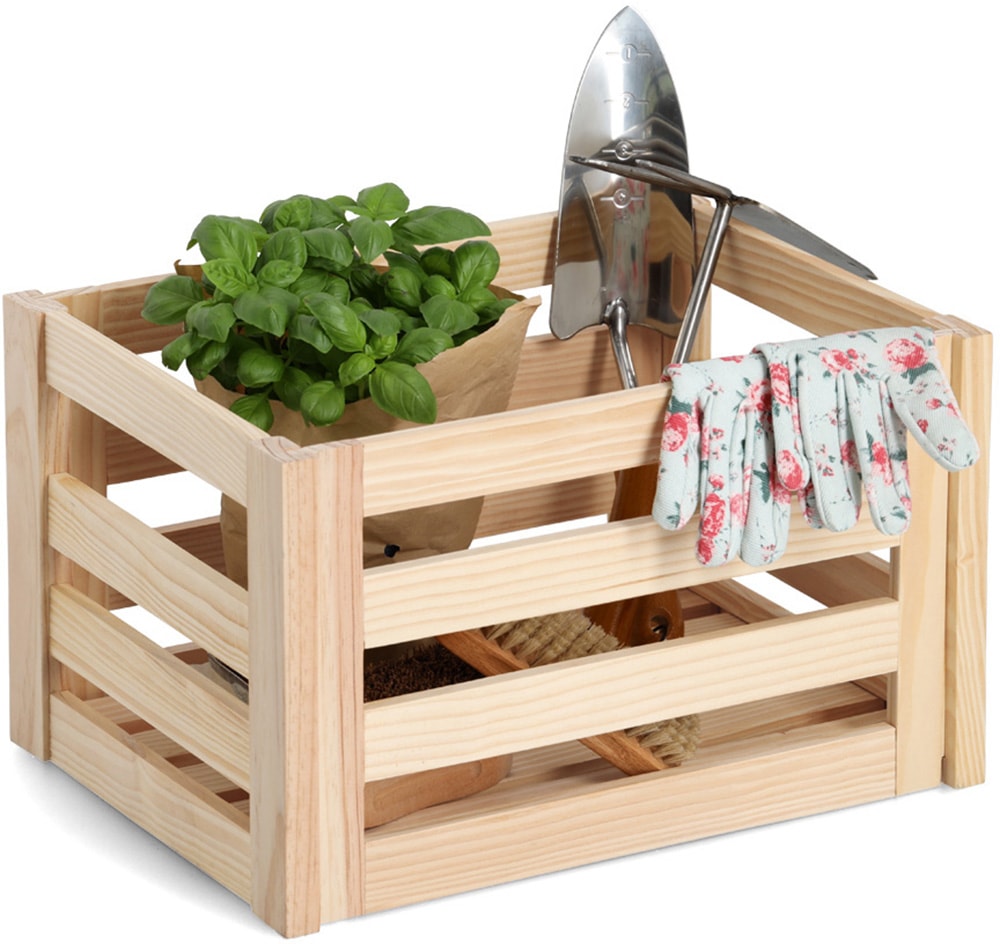 Zeller Present Aufbewahrungsbox »'Leisten', Kiefer«, natürliches Holz, vielseitig, Stecksystem