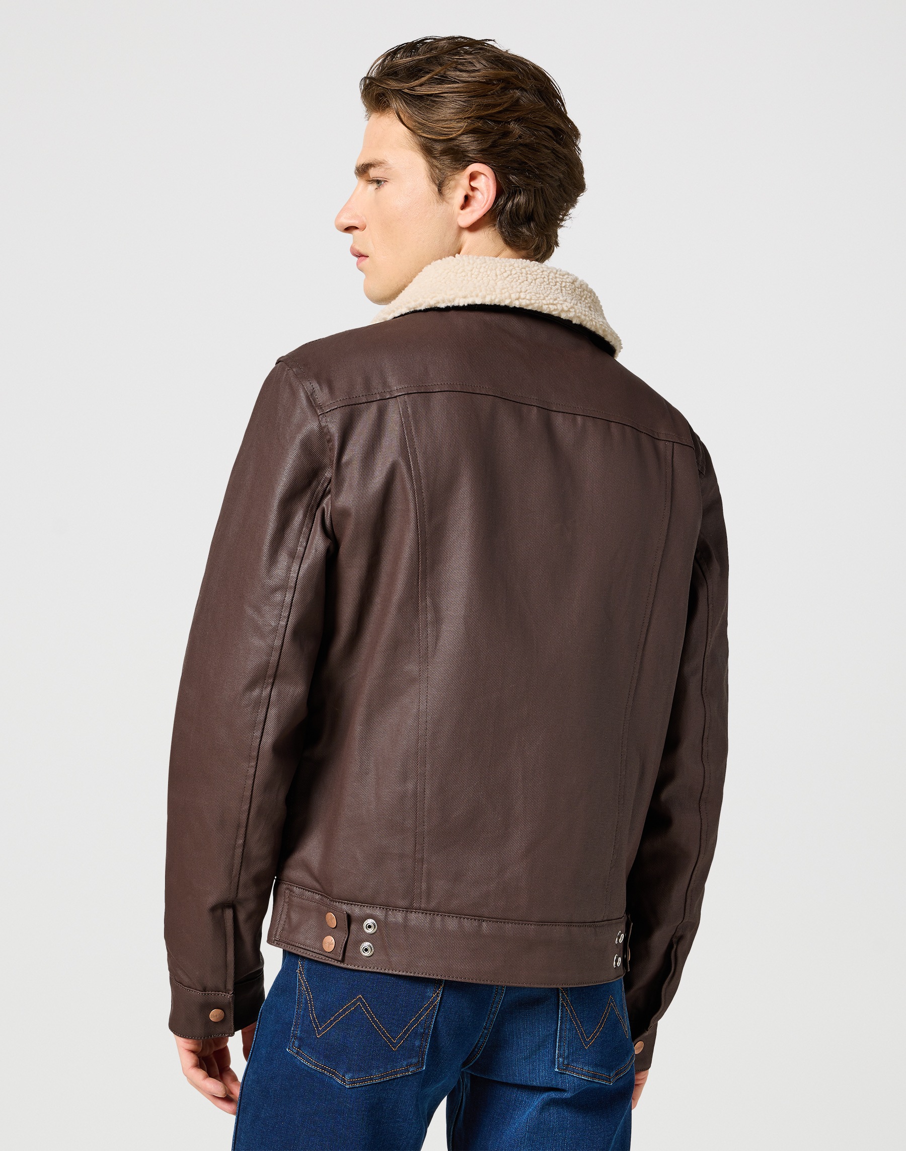 Wrangler Lederimitatjacke "WRANGLER AVIATOR" mit Gürtelschlaufen am Saum günstig online kaufen