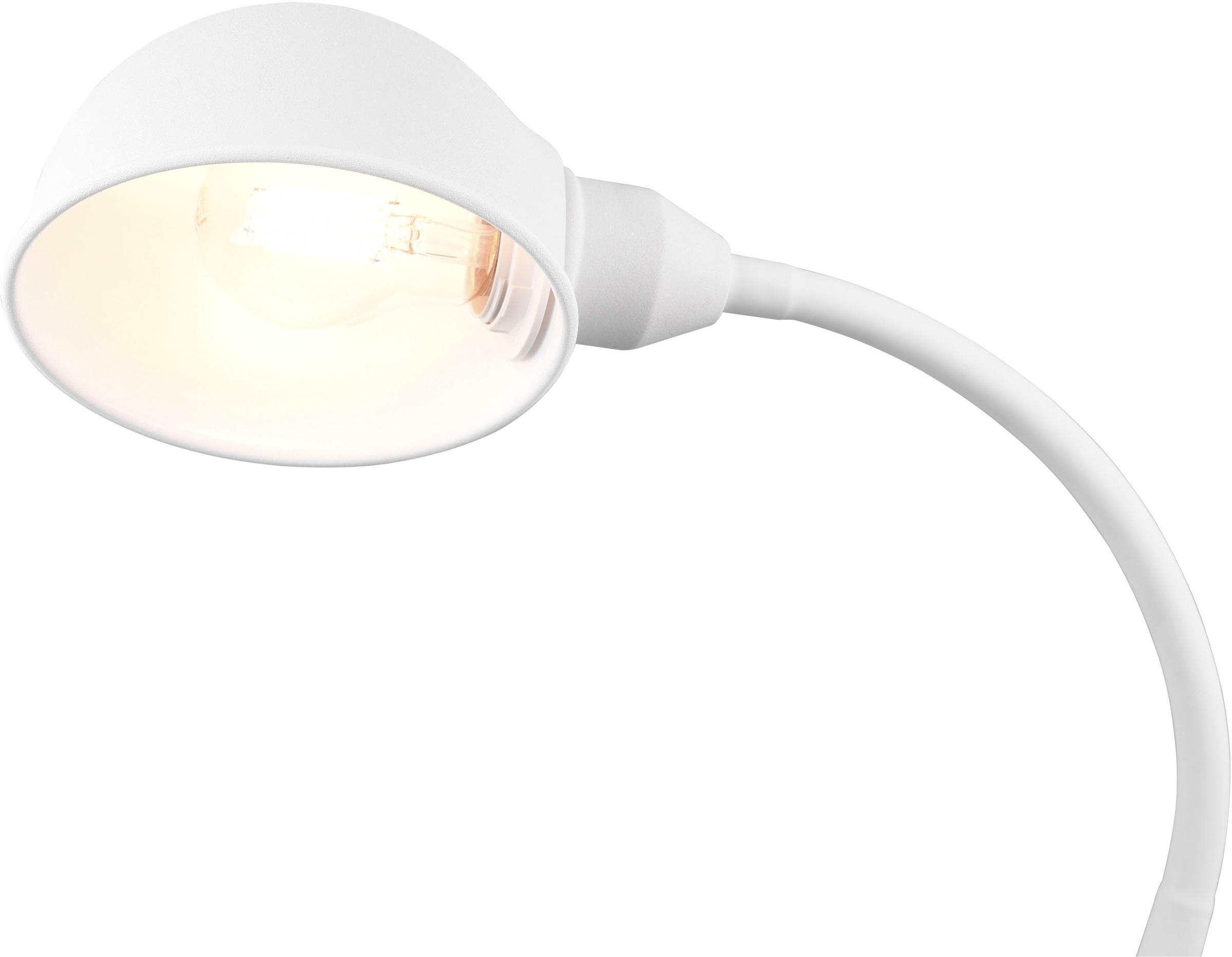 TRIO Leuchten Schreibtischlampe »Perry«, 1 flammig, Leuchtmittel E27 | ohne Leuchtmittel, Tischleuchte Büro, exkl. 1xE27 10W, flex. verstellbar, Schnurschalter