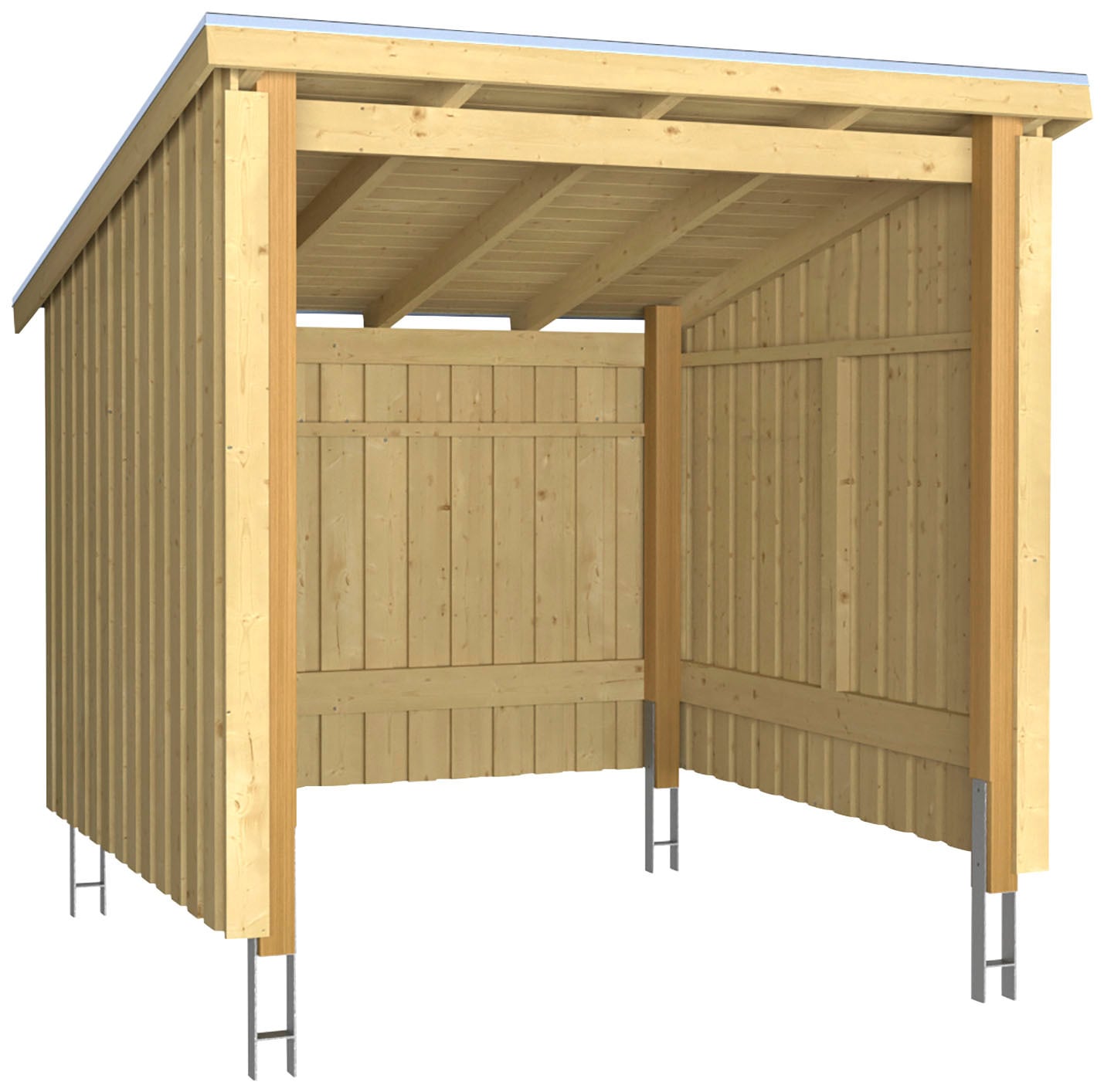PLUS Gartenhaus "Nordic" Fahrradunterstand offen, inkl. Dachpappe/Aluleiste günstig online kaufen