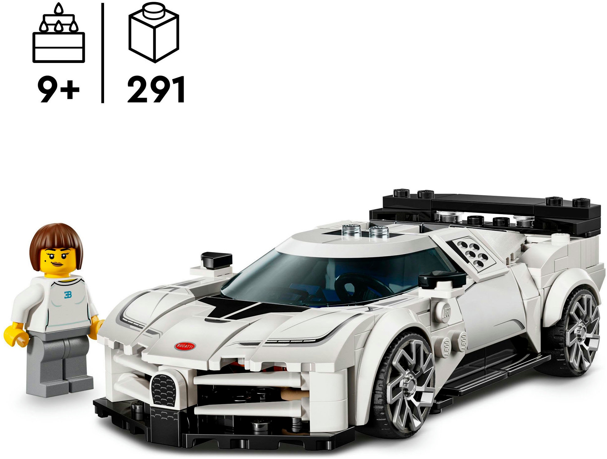 LEGO® Konstruktionsspielsteine »Bugatti Centodieci Hypersportwagen (77240), LEGO Speed Champions«, (291 St.), Made in Europe
