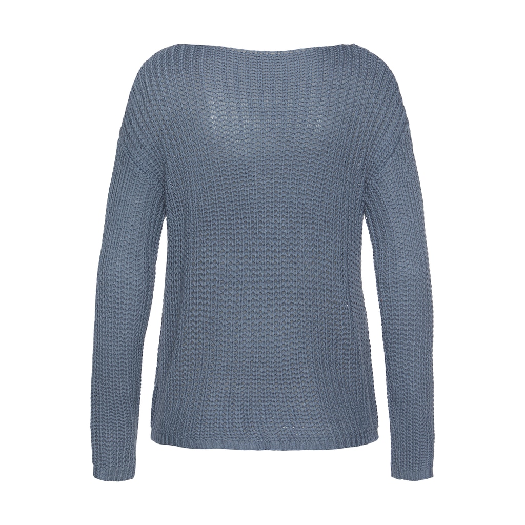 LASCANA Rundhalspullover, aus weichem Grobstrick, lockerer Strickpullover, Damenpullover