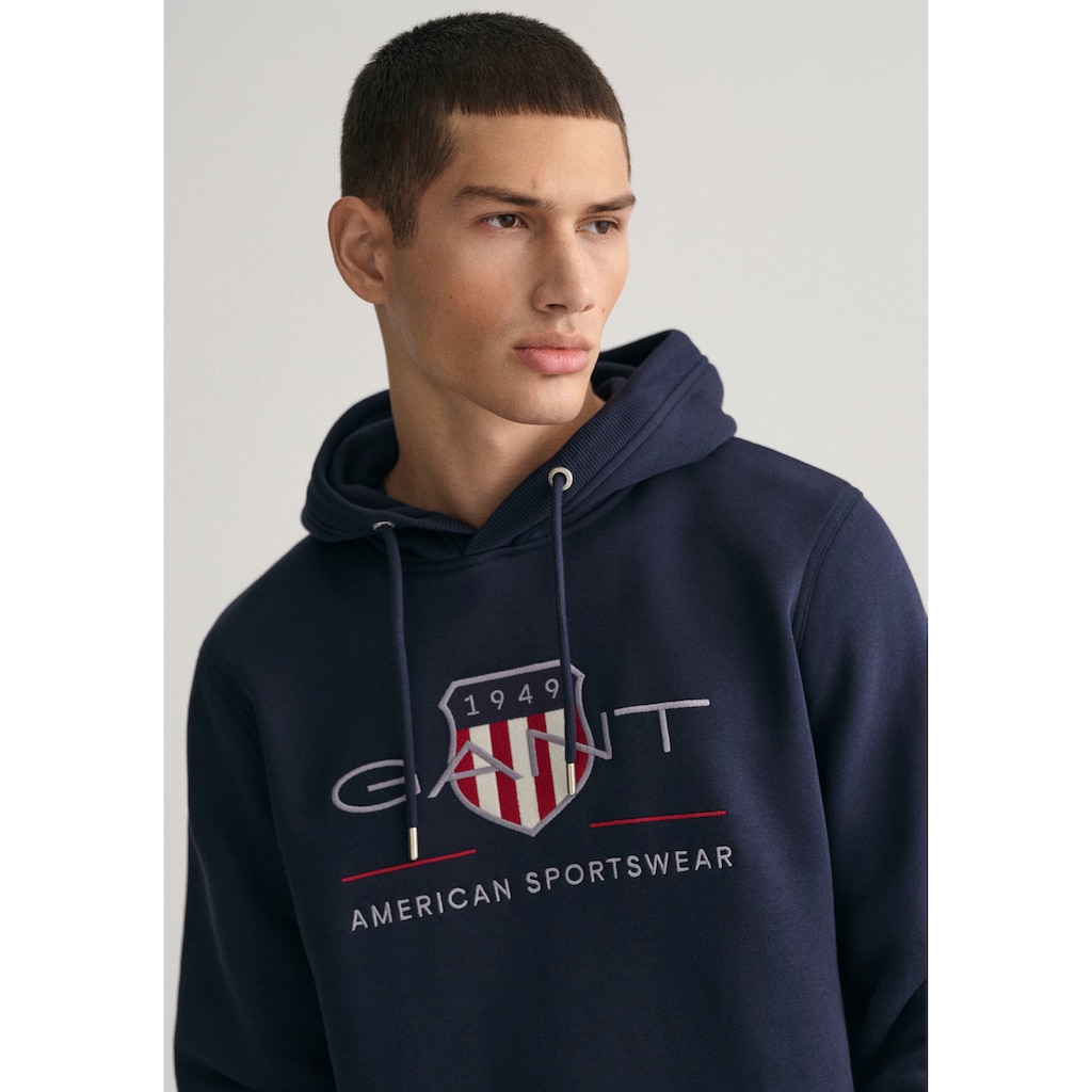 Gant Hoodie »REG ARCHIVE SHIELD HOODIE«, mit modischer Logostickerei auf der Brust