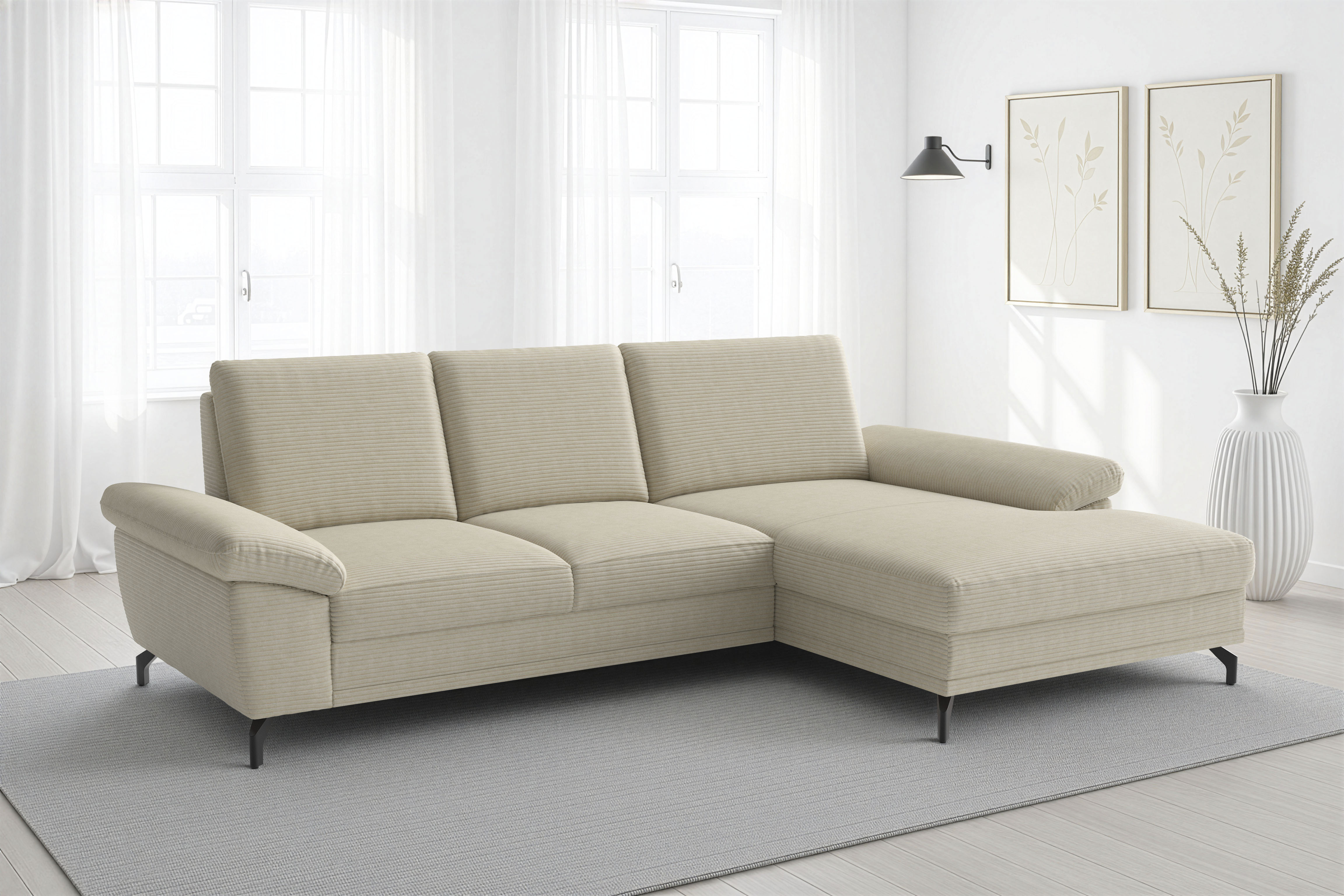 sit&more Ecksofa "Chelsea L-Form, B: 264 cm, Armteil- & Sitztiefenverstellung" optional Schlaffunktion und Bettkasten