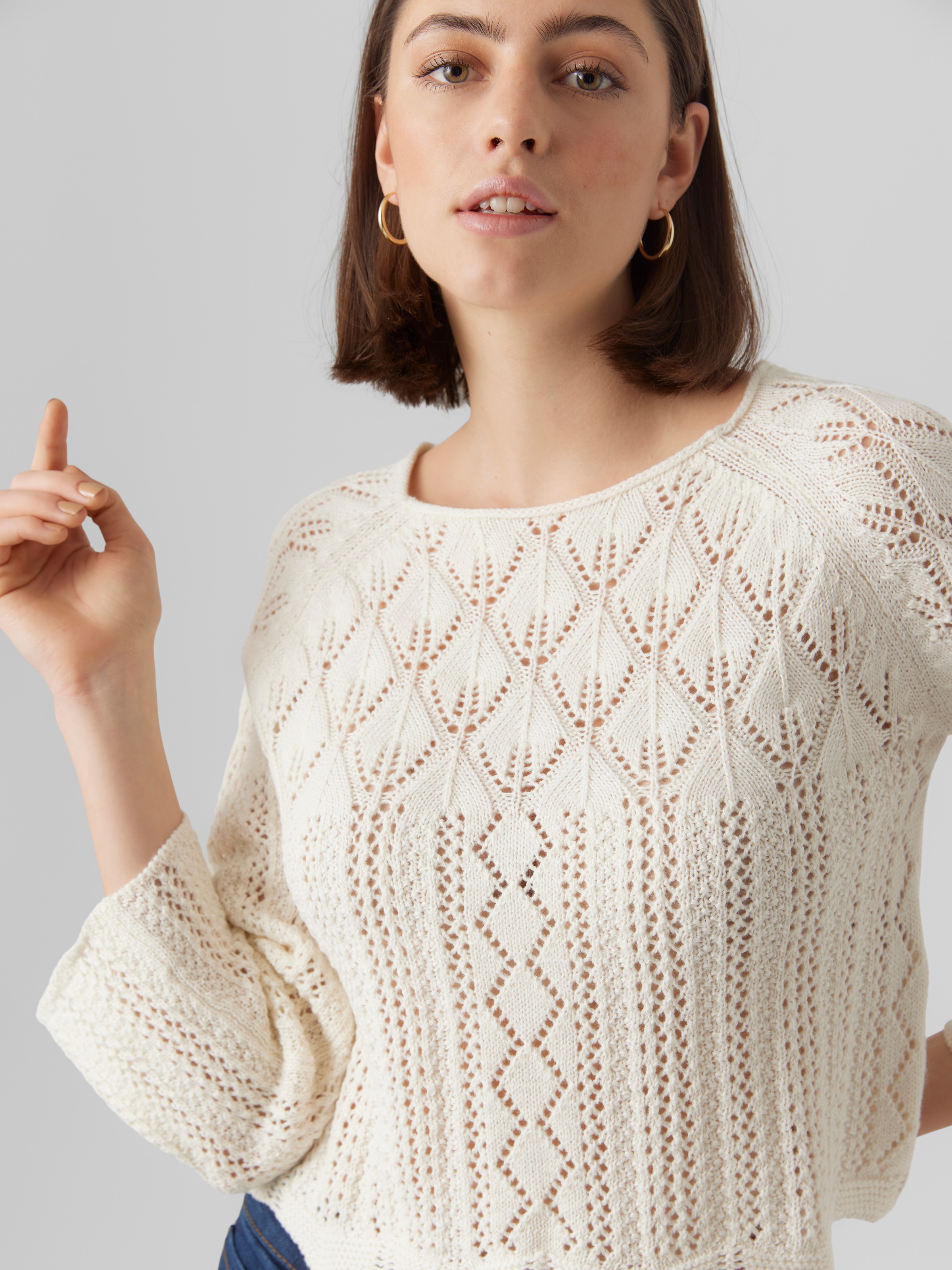 Vero Moda Strickpullover "VMGINGER 3/4 BOATNECK PULLOVER GA NOOS" im femini günstig online kaufen