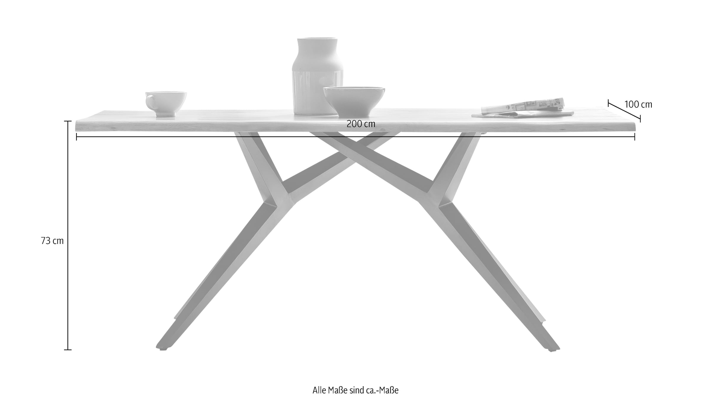 SIT Esstisch, Design-Gestell im industriellen Antiklook