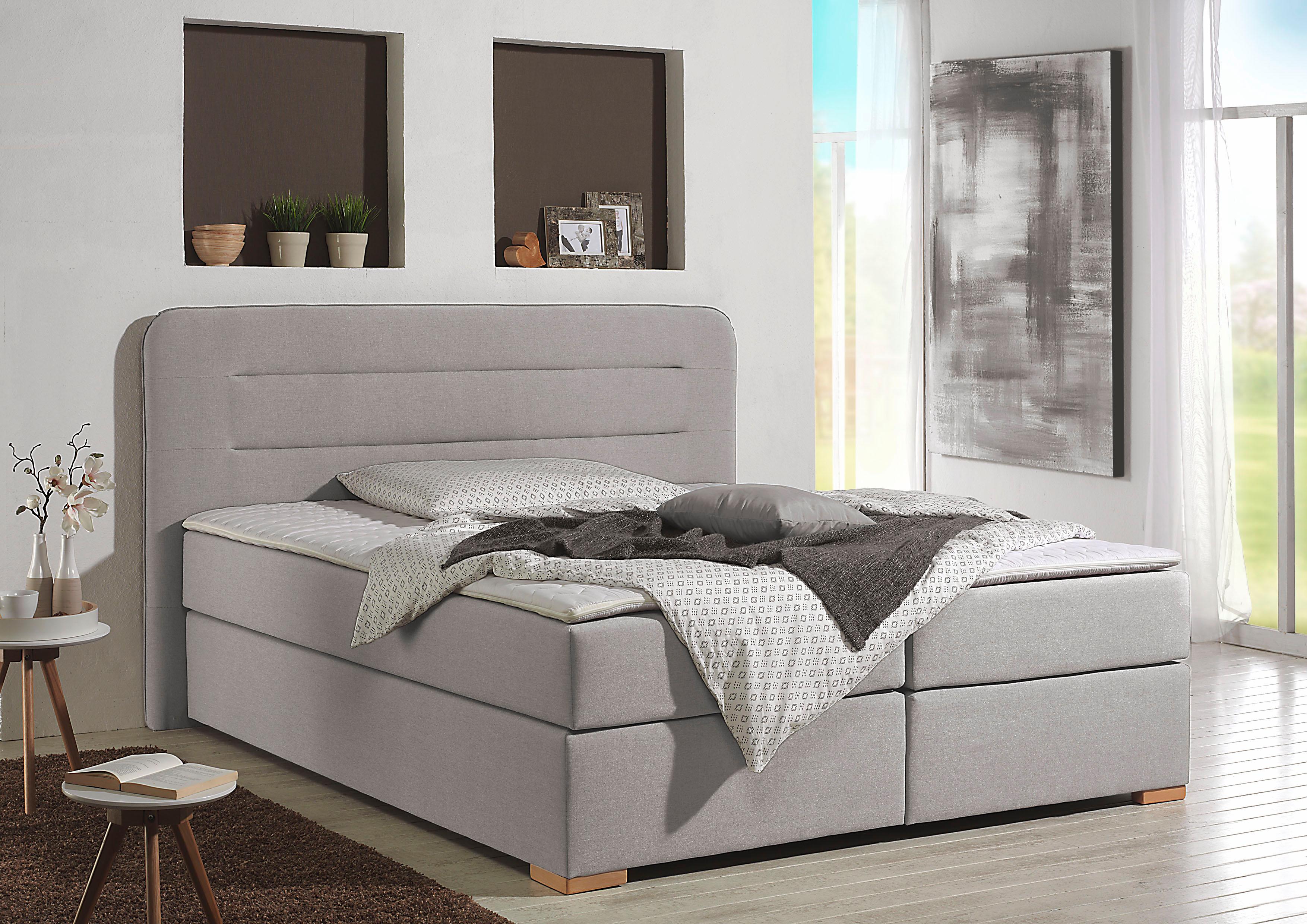 Home affaire Boxspringbett "Manchester" 5 Breiten, 3 Ausführungen, 2 Härtegraden, Topper, Steppung