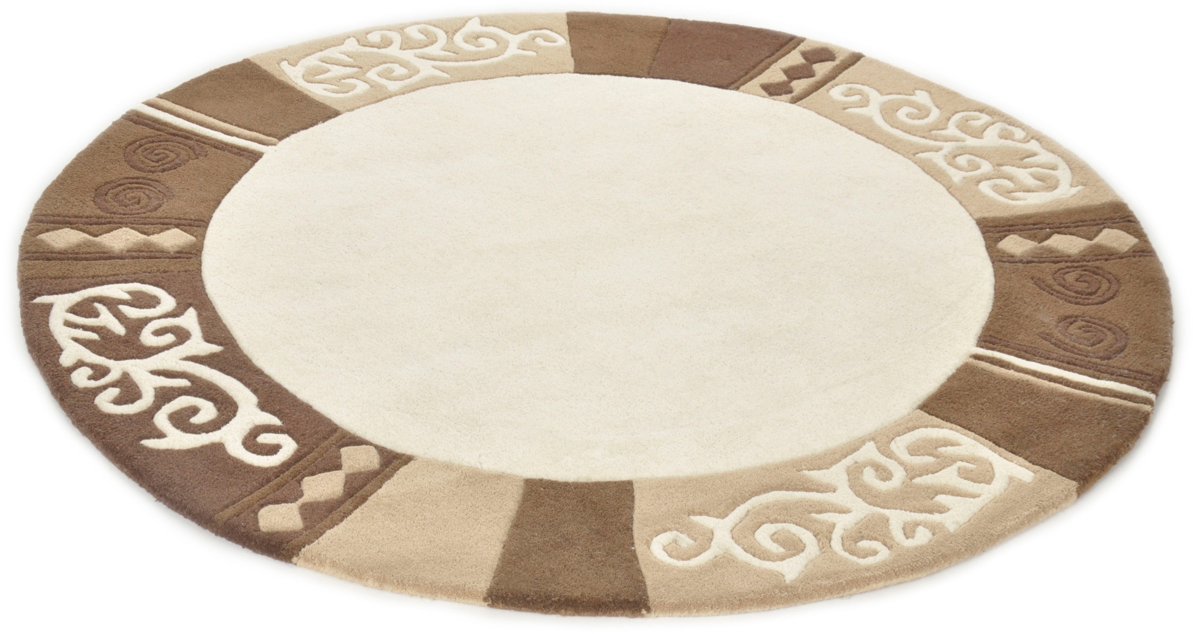 THEKO Wollteppich "Ambadi" rund 14 mm Höhe reine Schurwolle, handgetuftet, günstig online kaufen