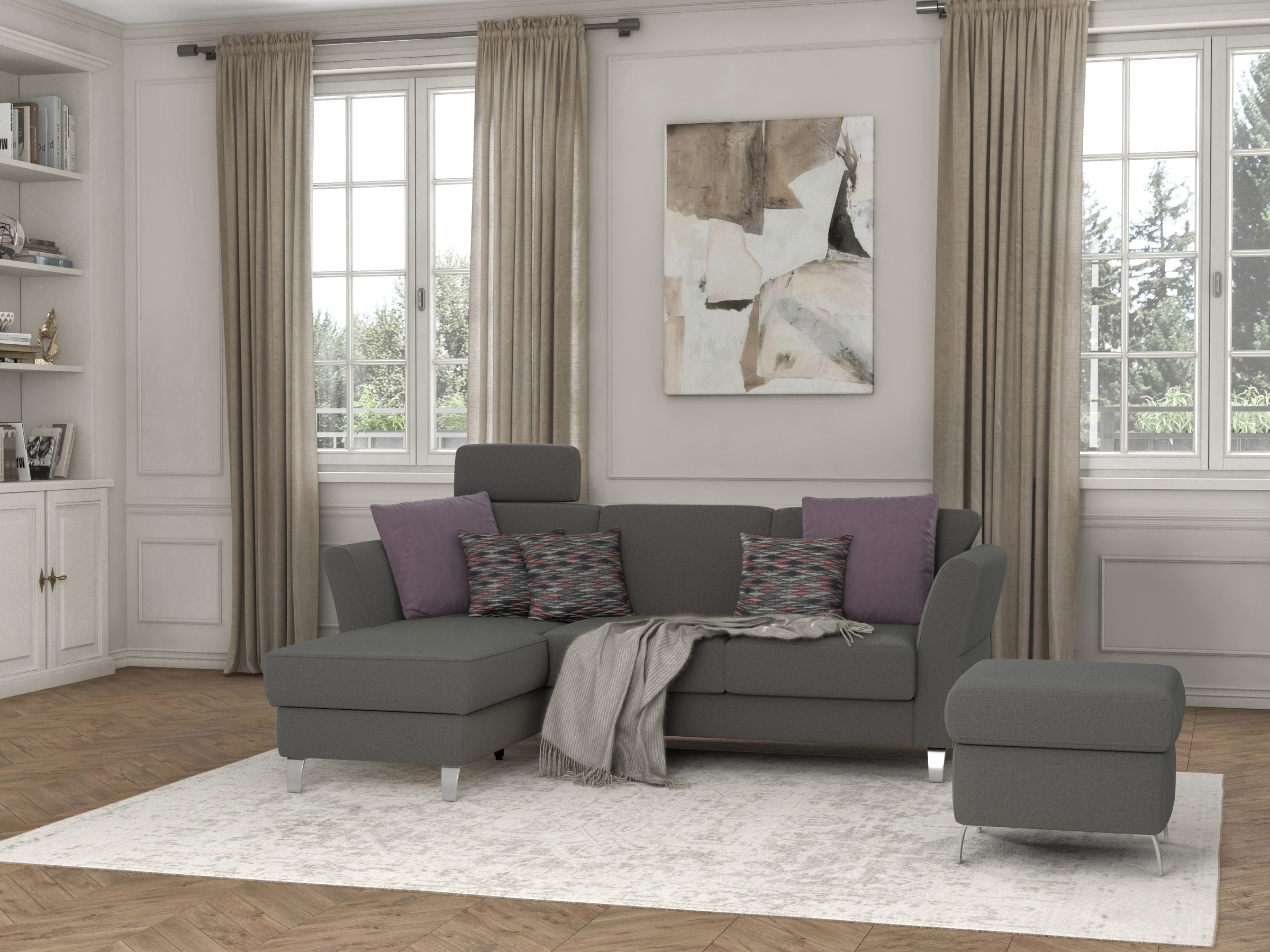 sit&more Ecksofa "Visby L-Form" wahlweise mit Bettfunktion und Bettkasten, günstig online kaufen