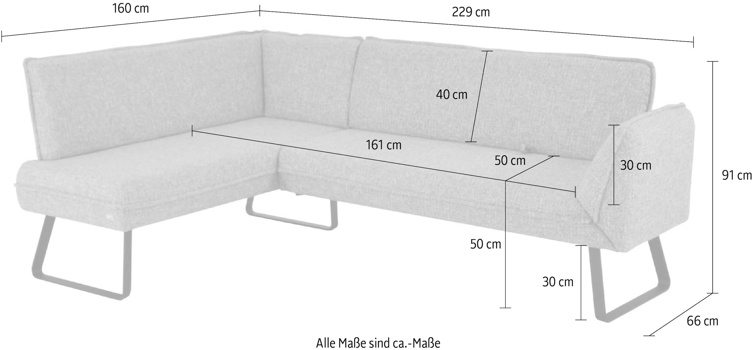 K+W Komfort & Wohnen Eckbank »Drive« mit Seitenteilverstellung am langem Schenkel zur Sitzplatzerweiterung