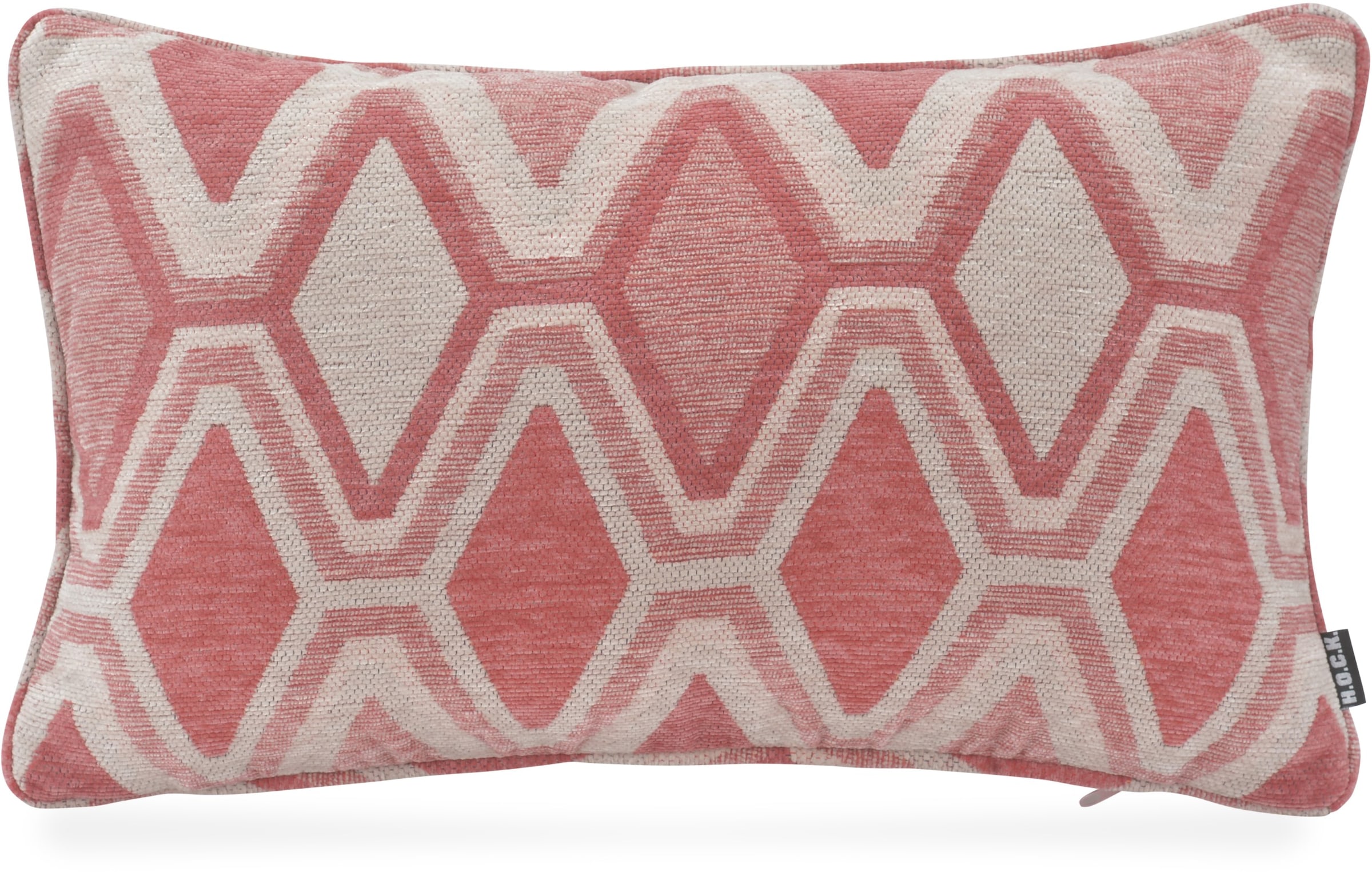Dekokissen H.O.C.K., B:30cm H:10cm L:50cmpowder rosa, gemustert, Baumwolle, Polyester, Dekokissen_Sitzkissen_Kissenhüllen, "H.O.C.K. Beverly",