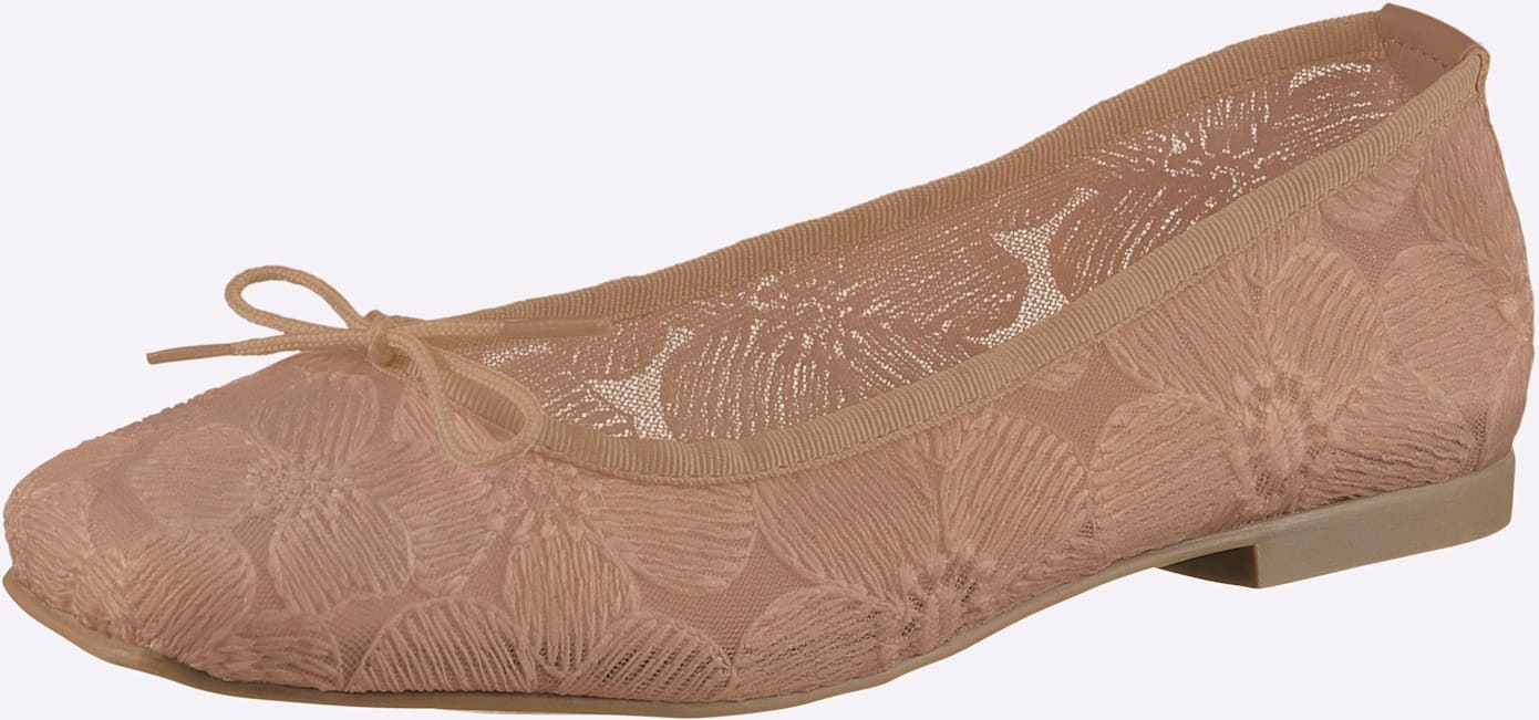Ballerina HEINE, Damen, Gr. 41, nude, Textil, Schuhe Ballerina