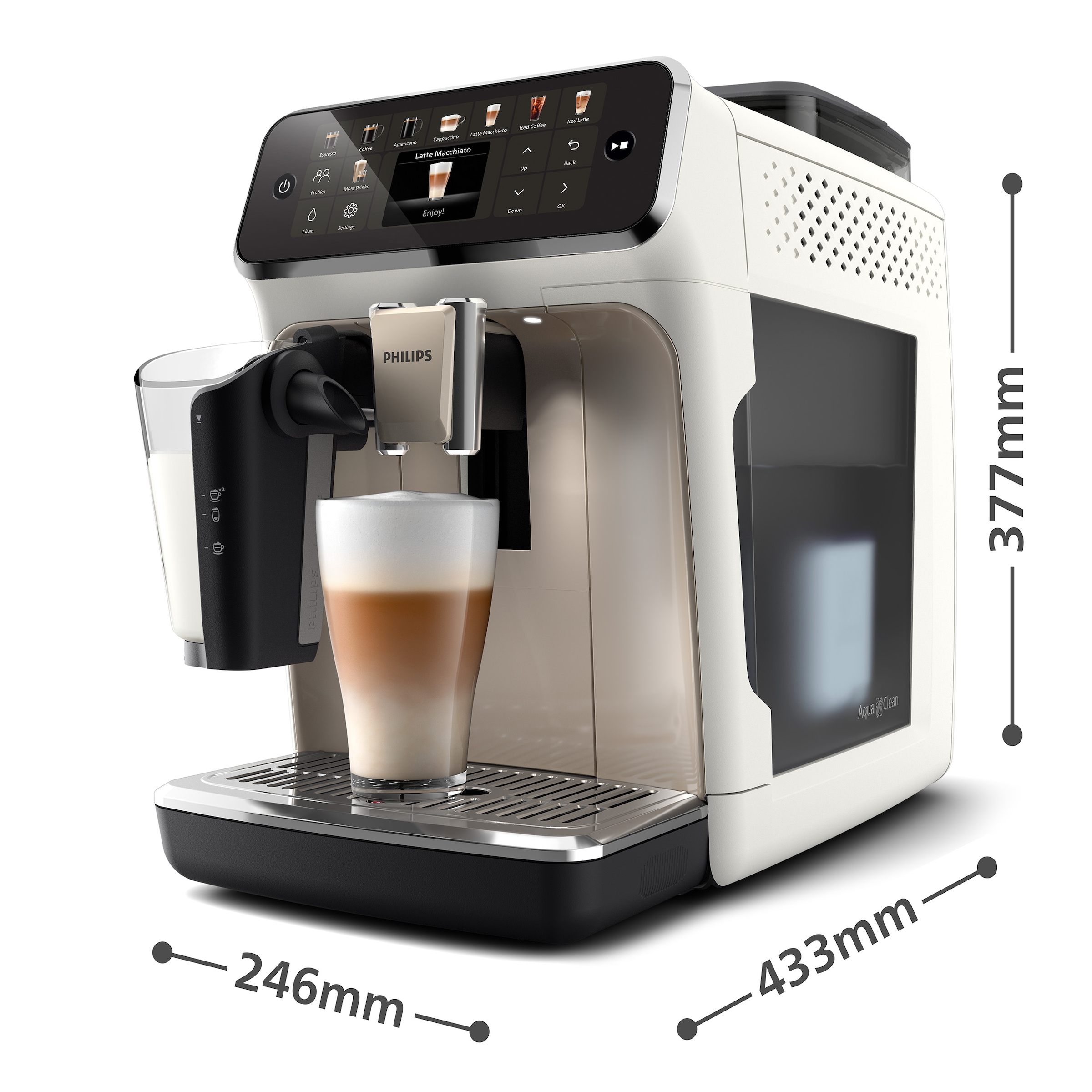 Philips Kaffeevollautomat »EP5547/90 5500 Series, 20 Kaffeespezialitäten (heiß oder eisgekühlt),«, LatteGo-Milchsystem, SilentBrew Technologie