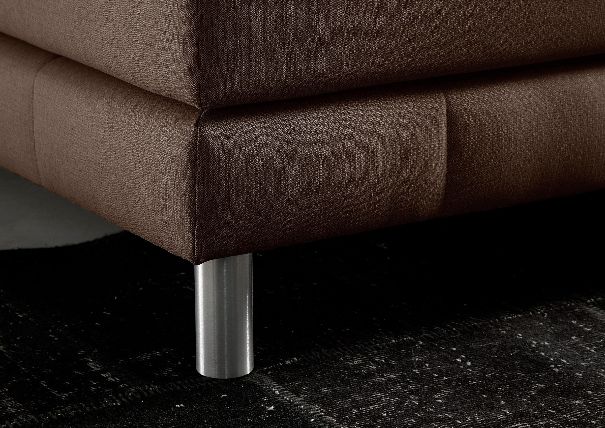 Boxspringbett HOME AFFAIRE "Cafone", braun, B:164cm L:211cm, Bezug der Spiegelfläche Matratzendrell aus 100% Polyester;feiner Strukturstoff-Bezug (100% Polyester), Komplettbetten, Boxspringbett, inkl. Topper, 5 Breiten, 3 Matratzenarten und 3 Härtegraden  8