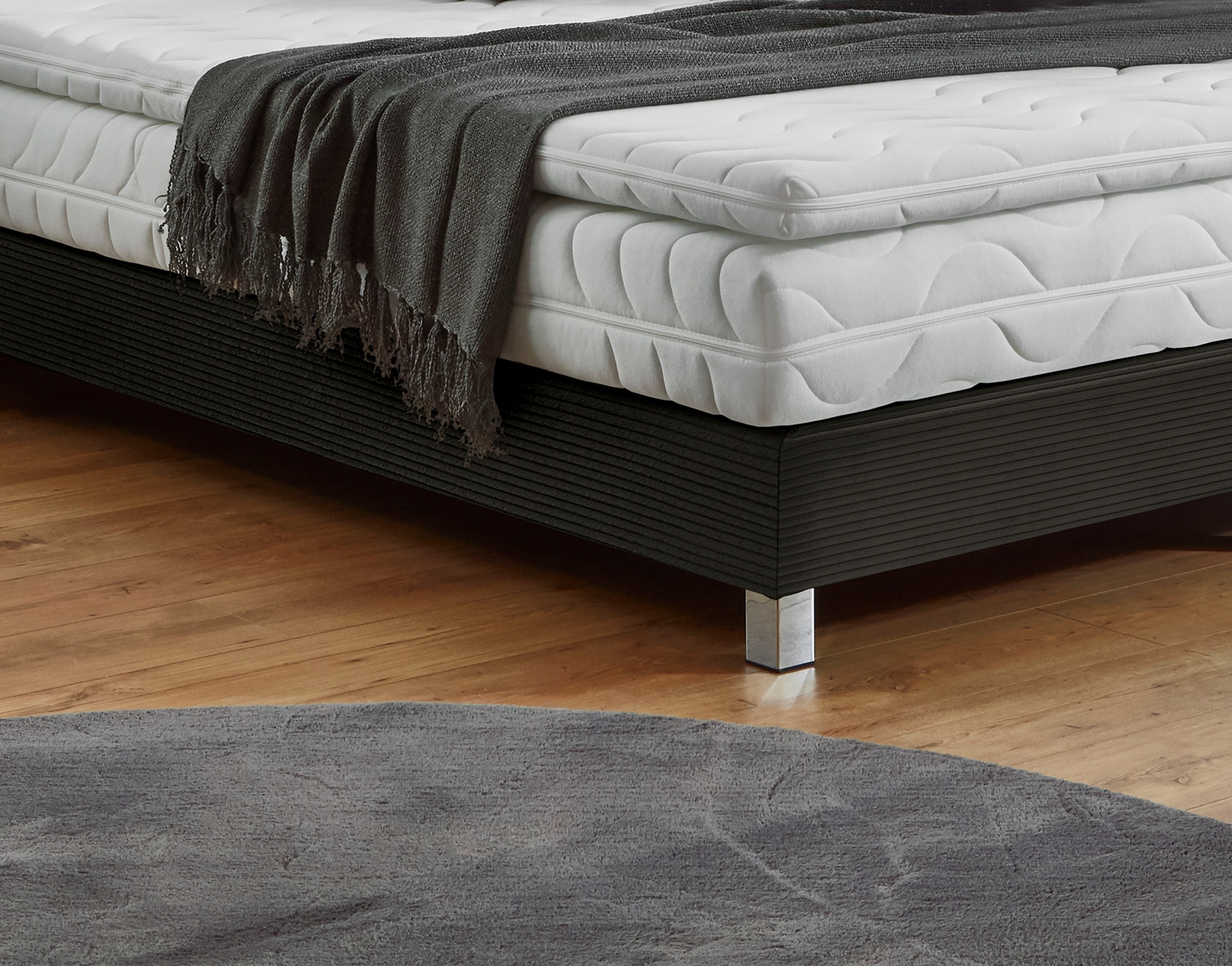 Boxbett "Kiss, wahlweise mit Topper in verschiedenen Härtegraden erhältlich", anthrazit, B:105cm L:210cm, WESTFALIA SCHLAFKOMFORT, Komplettbetten 3