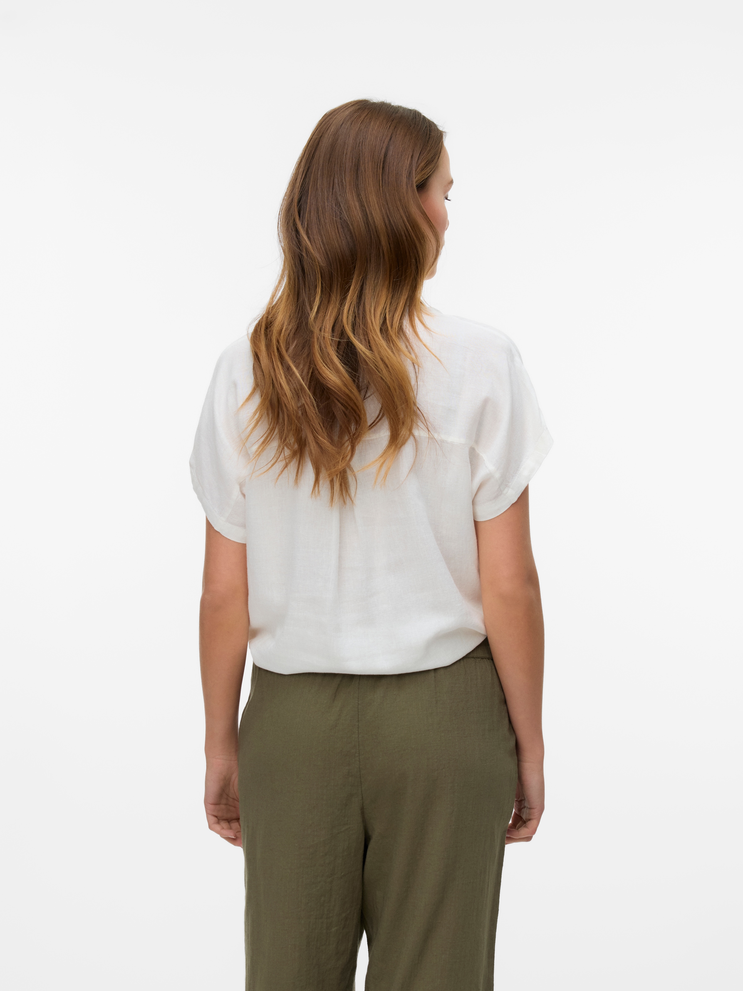 Vero Moda Kurzarmbluse »VMTHEA SS TIE SHIRT WVN NOOS« Viskosemischung, loose fit