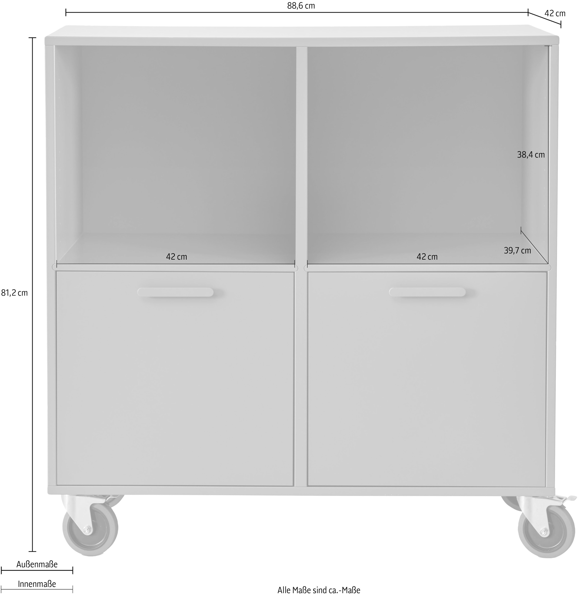 Hammel Furniture Türen bestellen und »Keep cm, | 2 flexible Hammel«, Regal BAUR Breite mit Möbelserie Rollen, 88,6 by