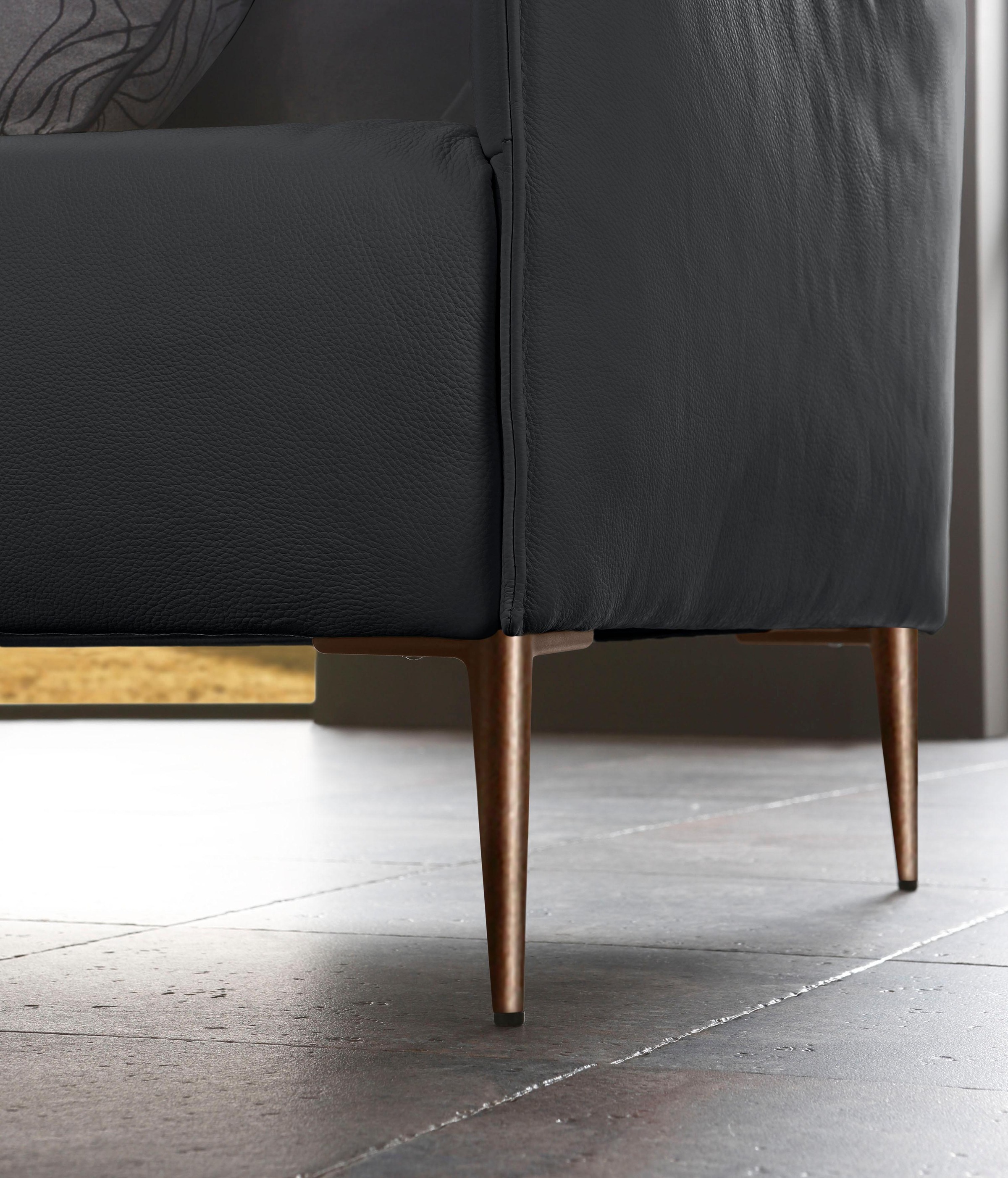 W.SCHILLIG Cocktailsessel »sally Design-Sessel, bequem und zeitlos, tolle Verarbeitungsdetails« mit Metallfüßen in Bronze pulverbeschichtet
