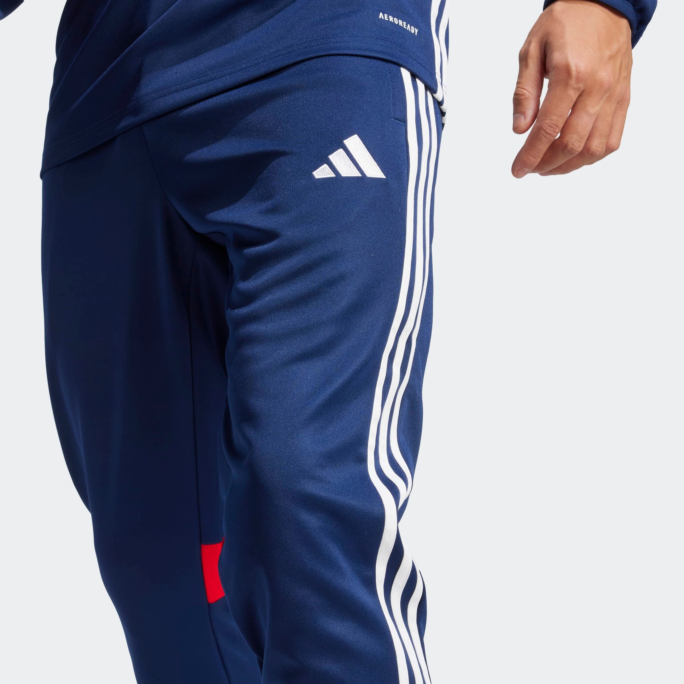 Trainingshose ADIDAS PERFORMANCE "TIRO 25 ESSENTIALS", Herren, Gr. 3XL, N-Gr, blau (team navy blau, rot, normal, gr.), Obermaterial: 100% Polyester, Hosen Trainingshose 3