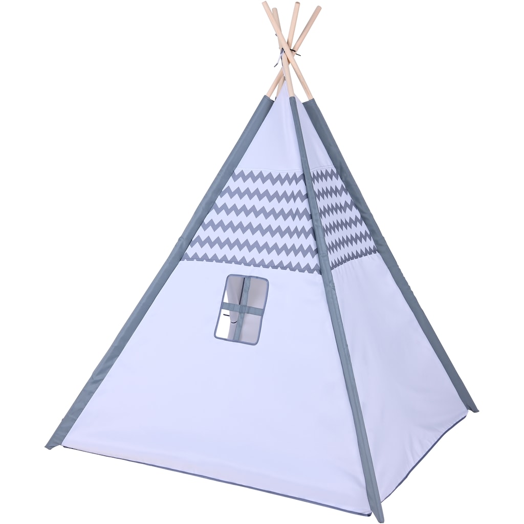 Knorrtoys® Spielzelt »Tipi Zickzack«, mit Zeltstangen aus Holz