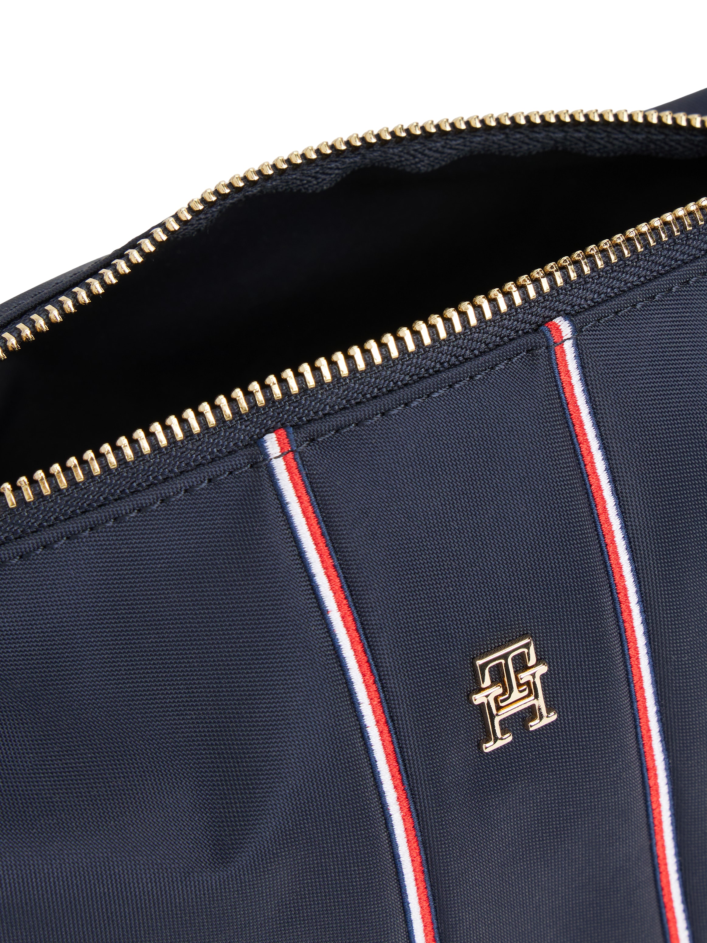 Tommy Hilfiger Kosmetiktasche »TH ICON WASHBAG NYLON CORP« , Reise, Unisex Kulturbeutel mit Kontrastbesätzen in Tommy Farben