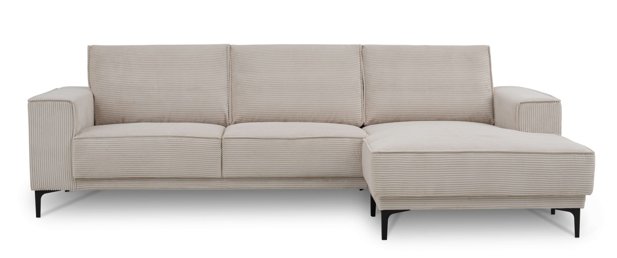 OTTO home Ecksofa »OLAND Cord L-Form, B: 280 cm, Skandi-Design« L-Form, 280 cm, Wellenunterfederung, Skandi-Design, Metallfüße