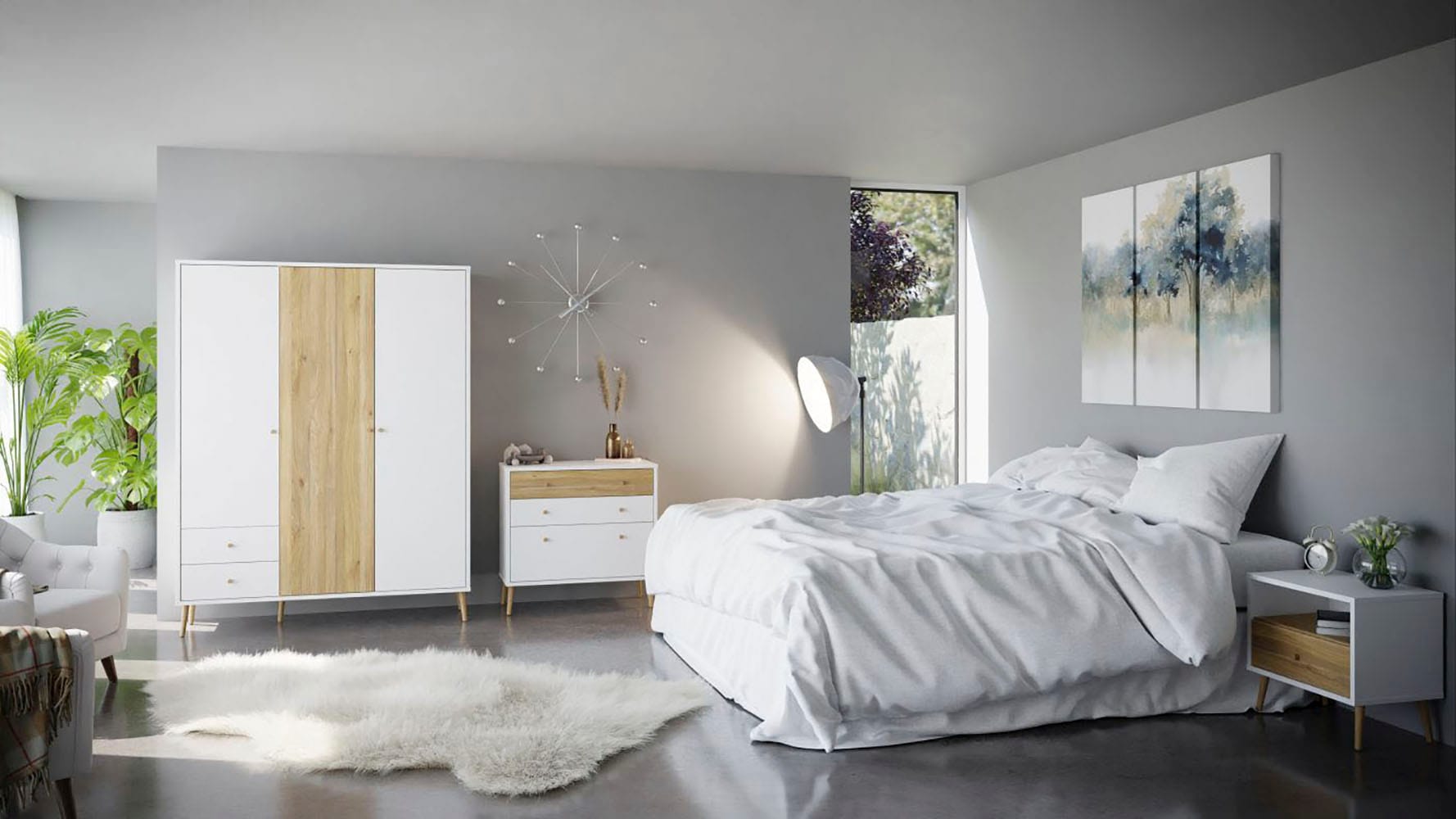 FORTE Drehtürenschrank »Harllson EasyKlix by Forte«, Montage von Korpus und Türen ohne Werkzeug oder Schrauben