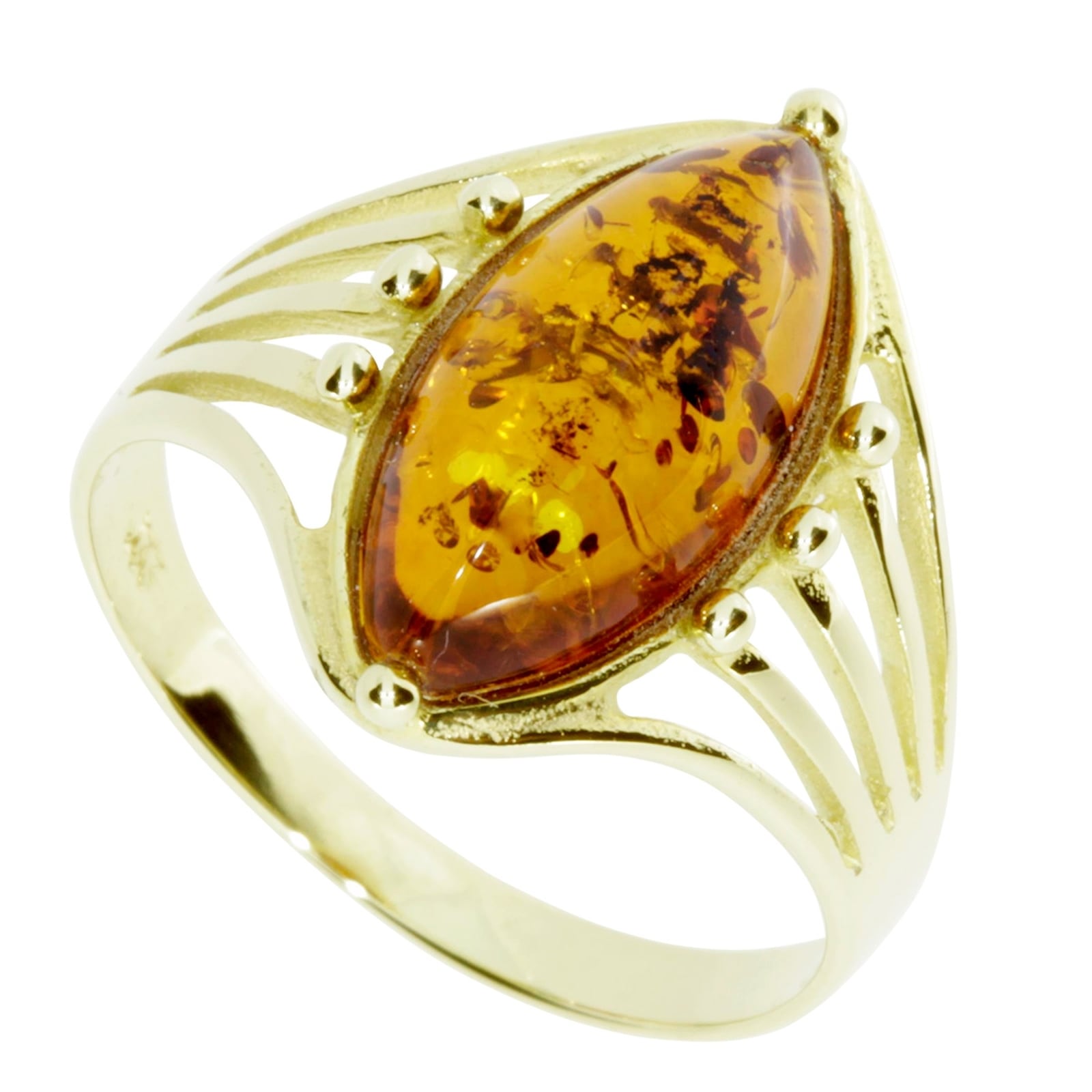 Fingerring OSTSEE-SCHMUCK "- Lisbeth - Gold 333/000 - Bernstein" Gr. 58, gold (gold 333, goldfarben, gelb), Fingerringe, Damen, 58, Fingerring