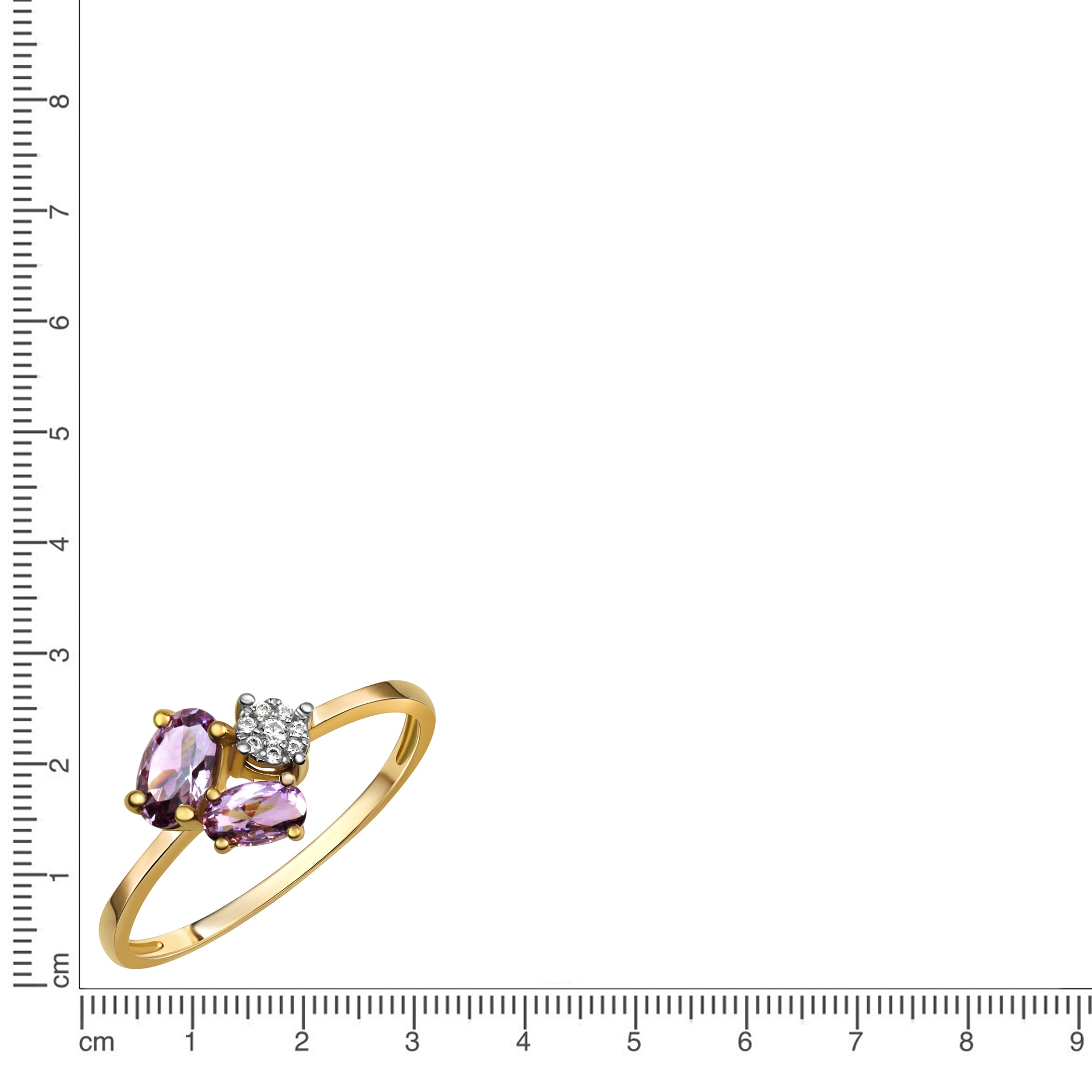 Fascination by Ellen K. Fingerring »Gold 375 mit echtem Amethyst + Zirkonia«