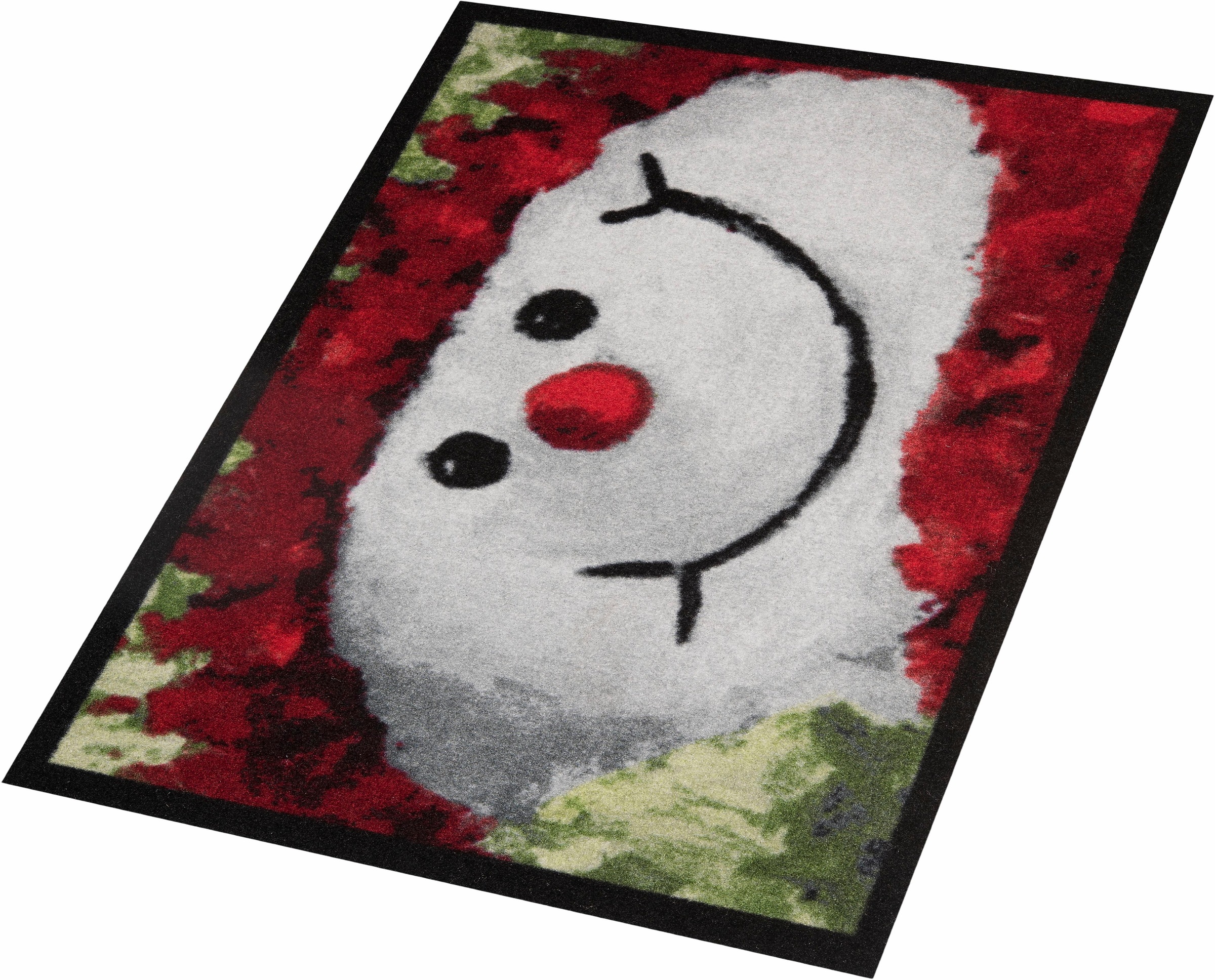 HANSE Home Fußmatte »Snowman, Türmatte«, rechteckig, 7 mm Höhe, Pflegeleicht, Rutschhemmend, Weihnachten, Waschbar, Festlich