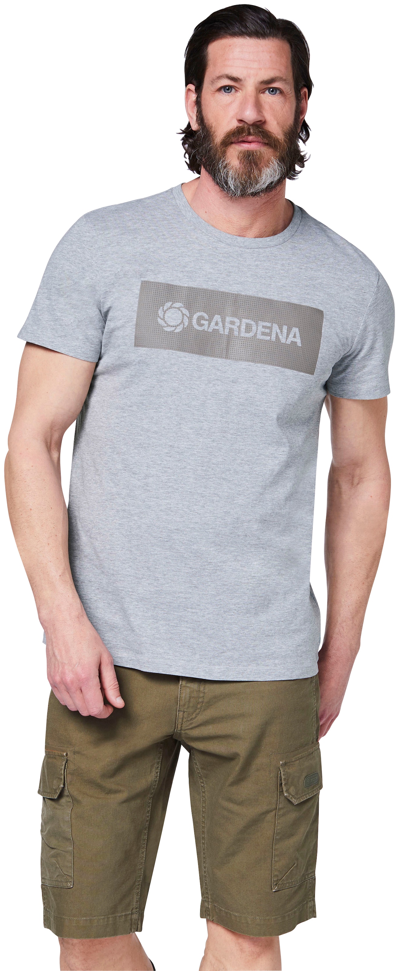 GARDENA T-Shirt »Vapor Blue Melange«, mit Gardena-Logodruck