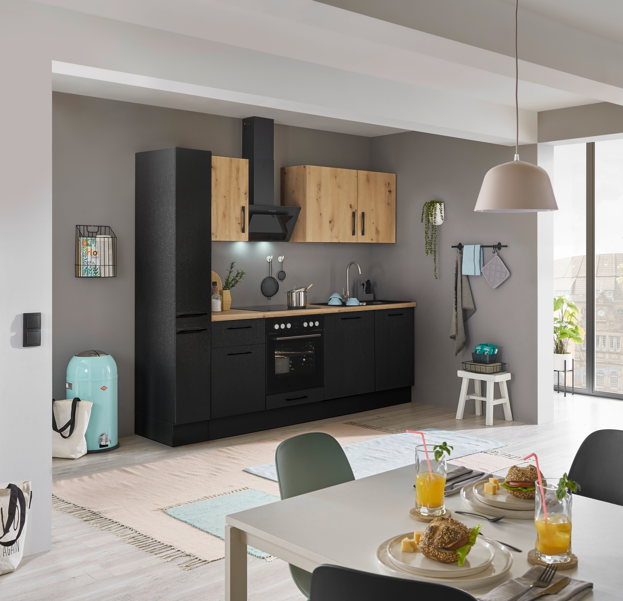 BASIC by Balculina Küchenzeile »Turin«, Breite 250 cm, wahlweise mit E-Geräten