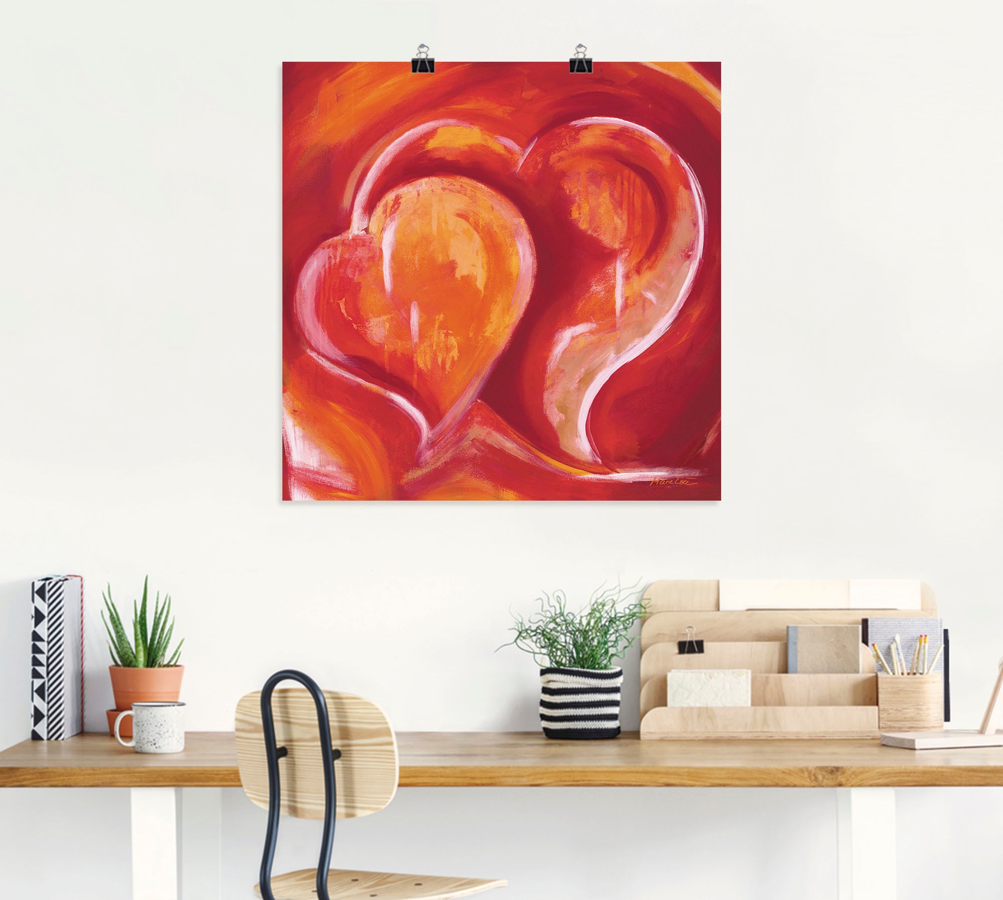 Artland Wandbild »Abstrakte Herzen - Rot«, Herzbilder, (1 St.), als Leinwandbild, Poster in verschied. Größen