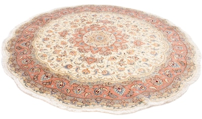 Orientteppich »Perser - Täbriz - Royal rund - 194 x 194 cm - beige«, rund