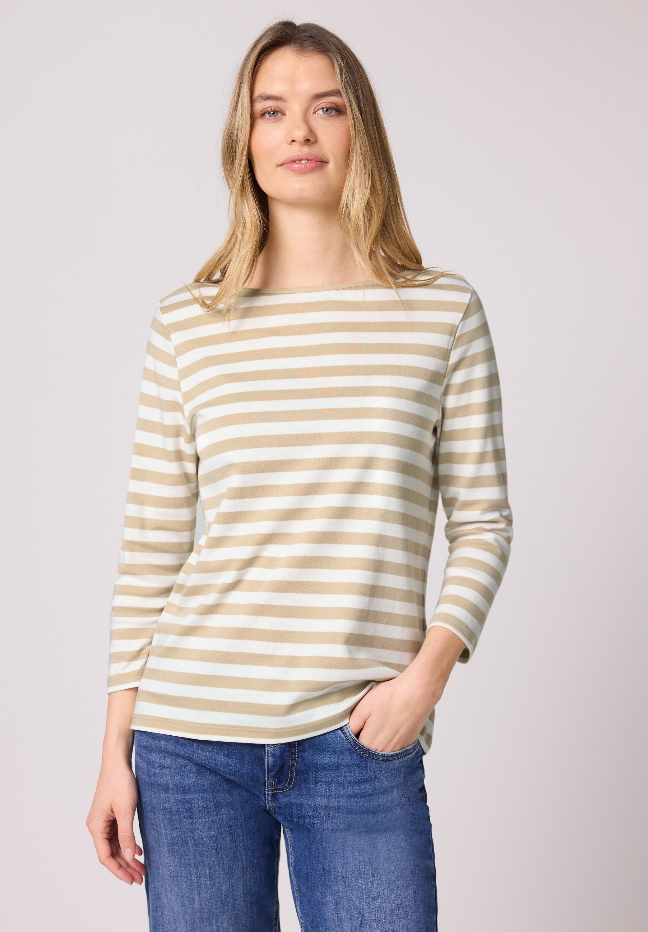 STREET ONE 3/4-Arm-Shirt aus reiner Baumwolle