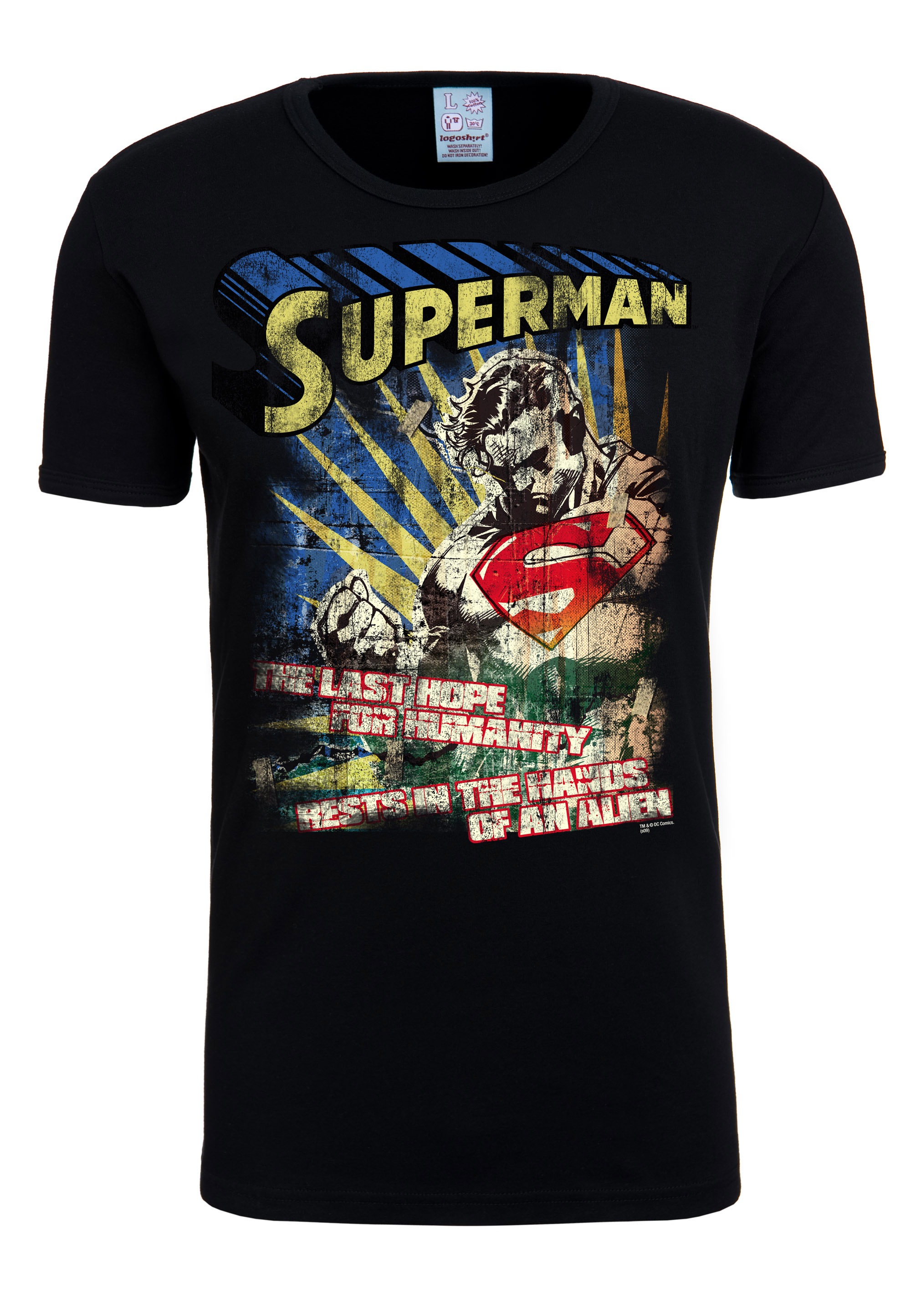 LOGOSHIRT T-Shirt »Superman«, mit coolem Retro-Motiv