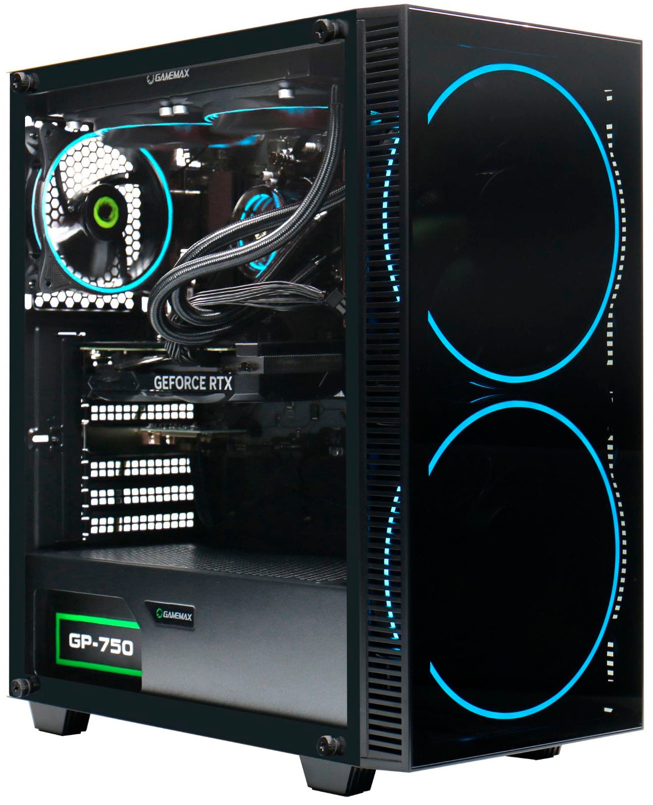 GAMEMAX Gaming-PC-Komplettsystem »GigaDeal Black Hole 2812 AMD Ryzen 5 7500F 32GB DDR5 1TB SSD RTX 5070« 32 ″ AMD Ryzen 5 GeForce RTX™ 5070 32 GB RAM 1.000 GB SSD Windows 11, DDR5 RAM + Gigabyte GS32QCA LED-Monitor Curved, 80 cm 32"