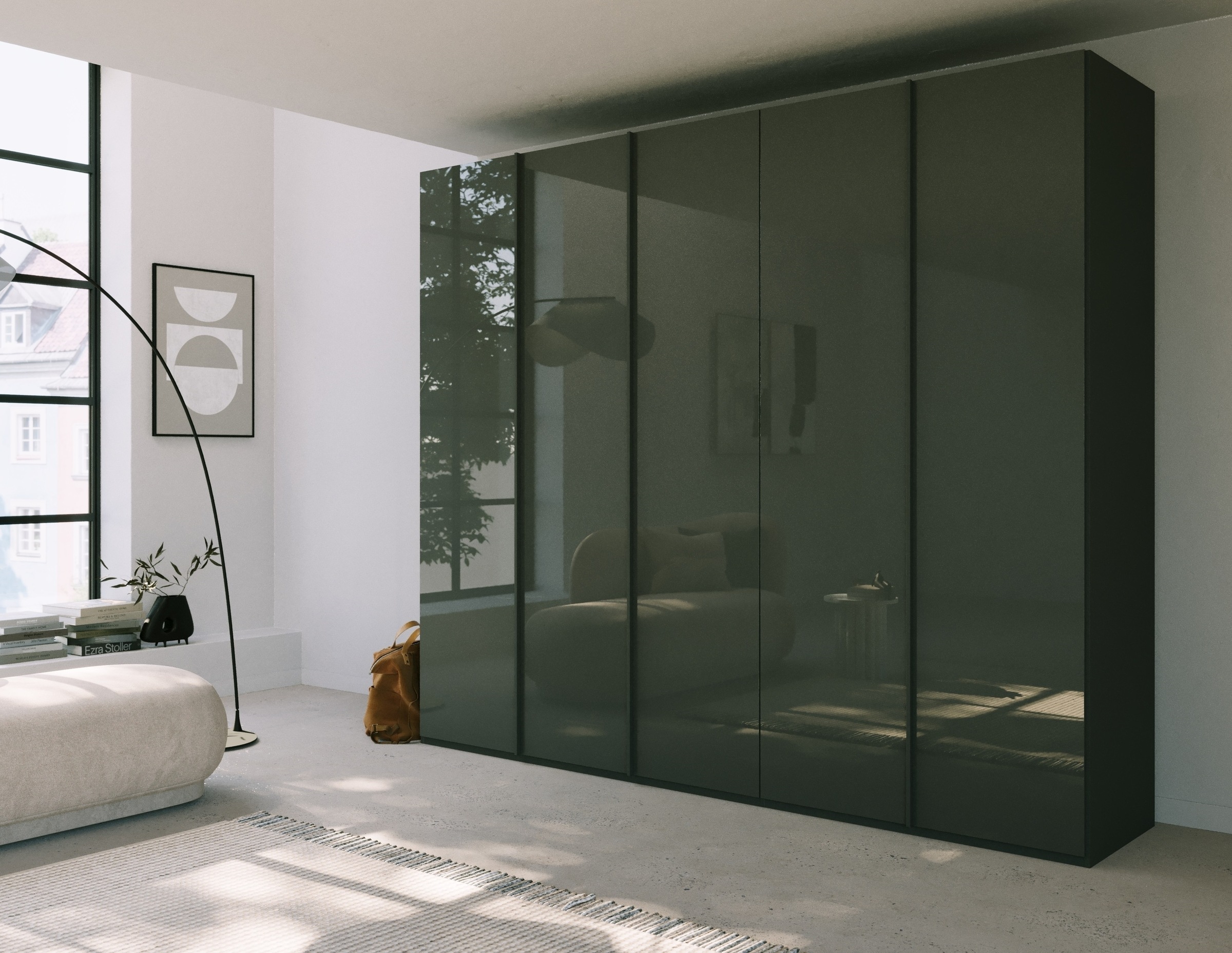 rauch Drehtürenschrank »Skat Meridian«, Glasfront, inkl. Innenspiegel und 4 Innenschubladen