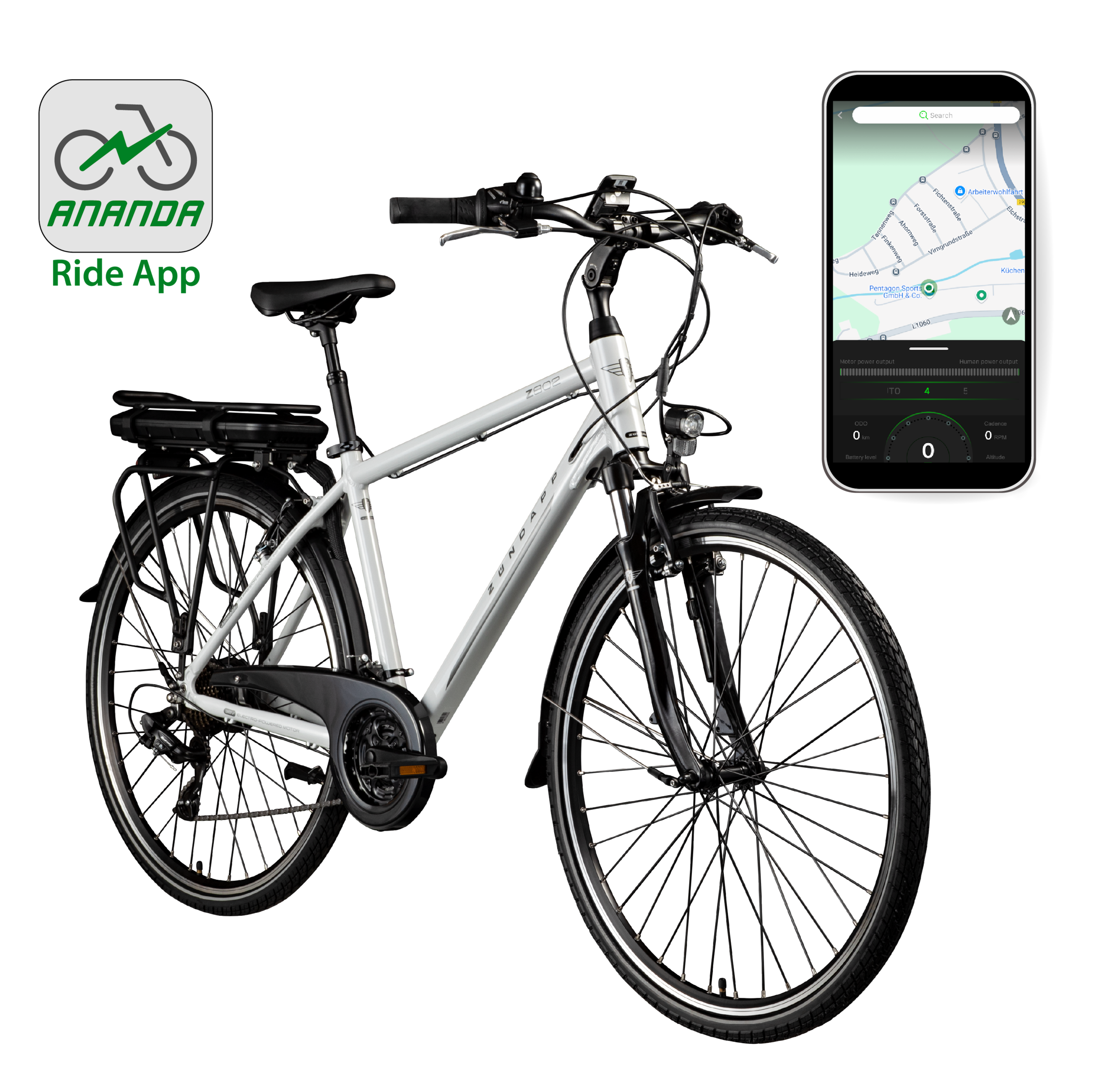 Zündapp »Z802 Herren« 21 Gang Shimano Tourney Schaltwerk Kettenschaltung Heckmotor 250 W Pedelec, Elektrofahrrad für Damen u. Herren