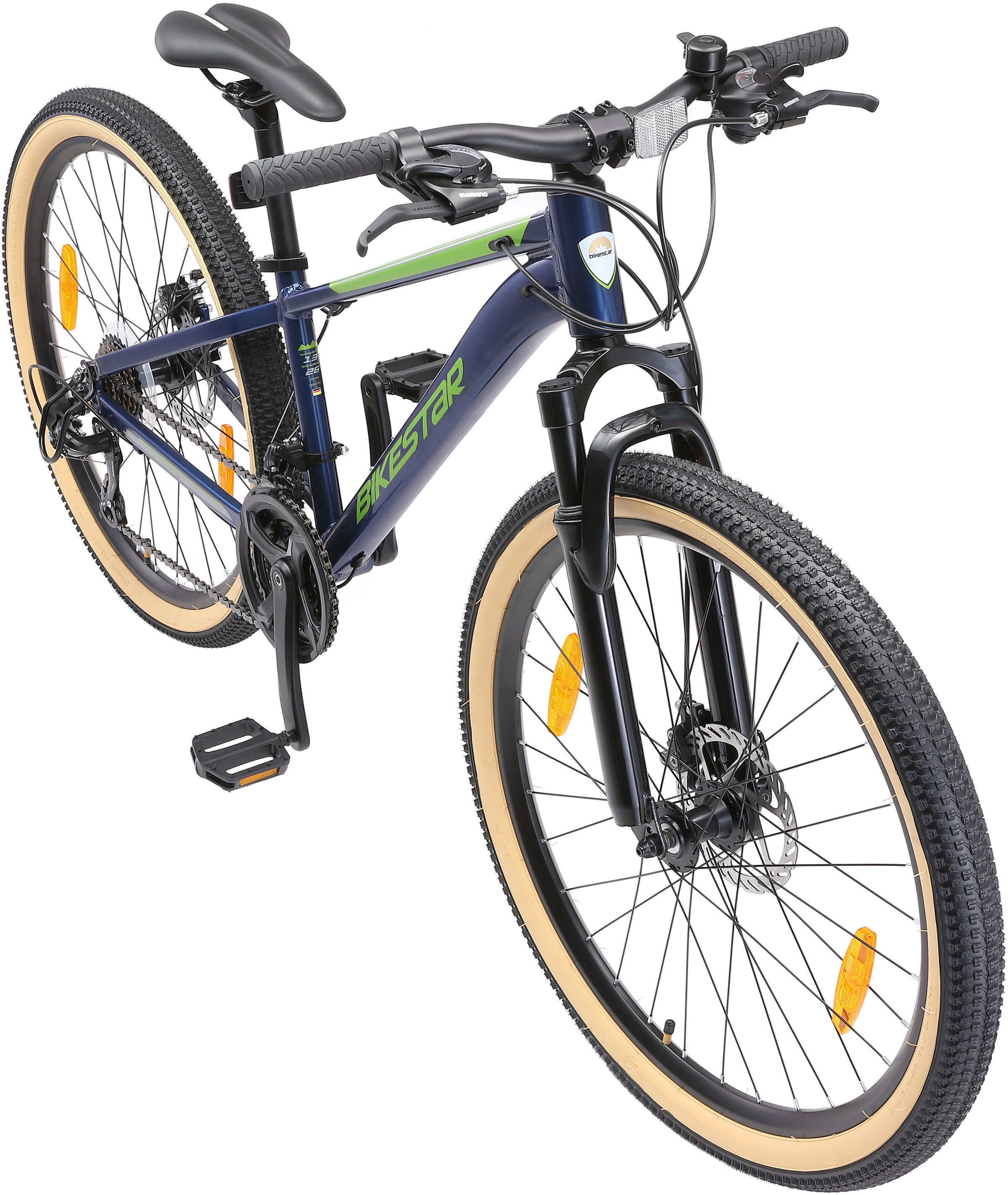 Bikestar Mountainbike 21 Gang Shimano RD-TY300 Schaltwerk Kettenschaltung für Damen und Herren, Kettenschaltung