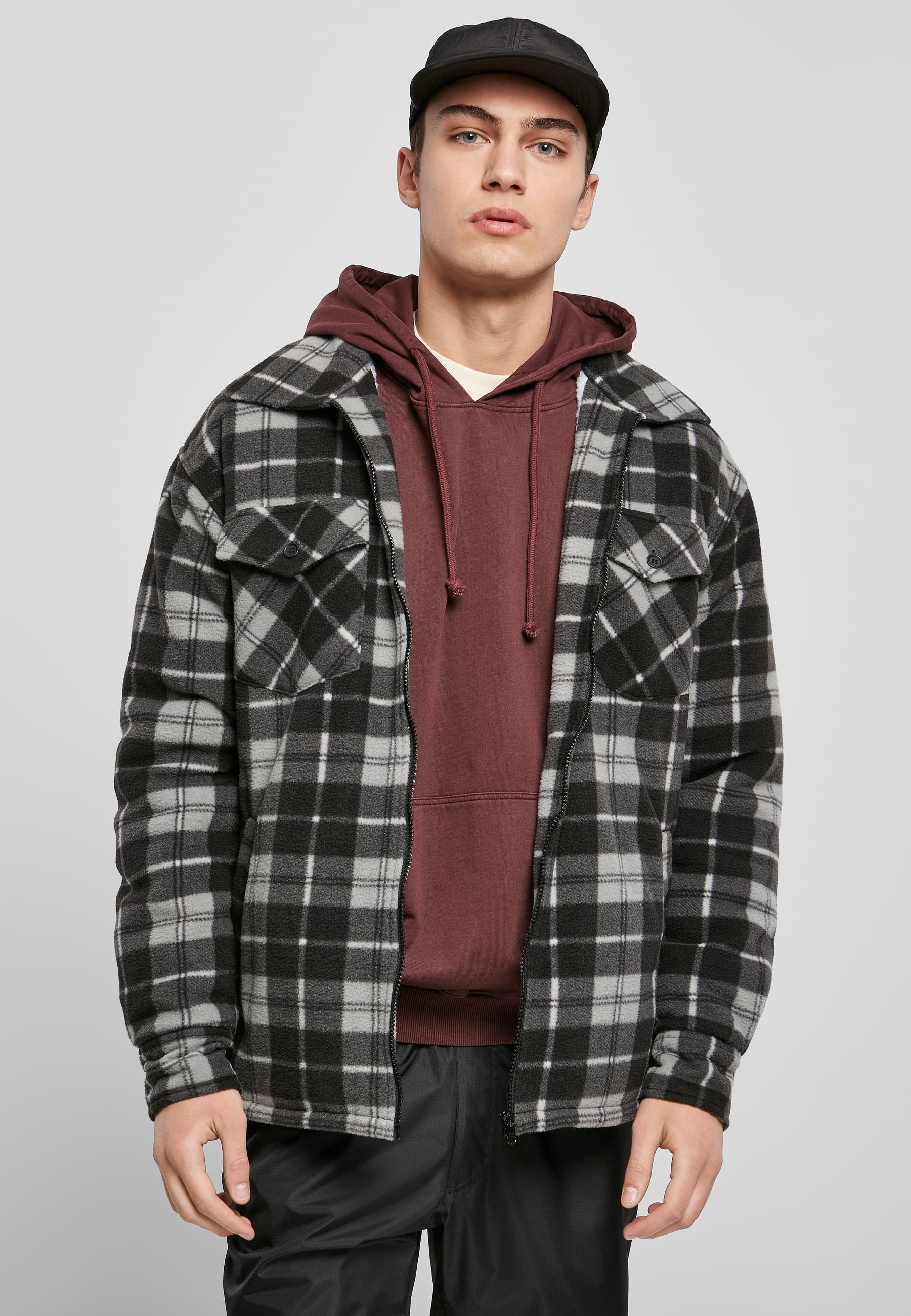 URBAN CLASSICS Allwetterjacke »Urban Classics Herren Plaid Teddy Lined Shirt Jacket«, (1 St.), ohne Kapuze