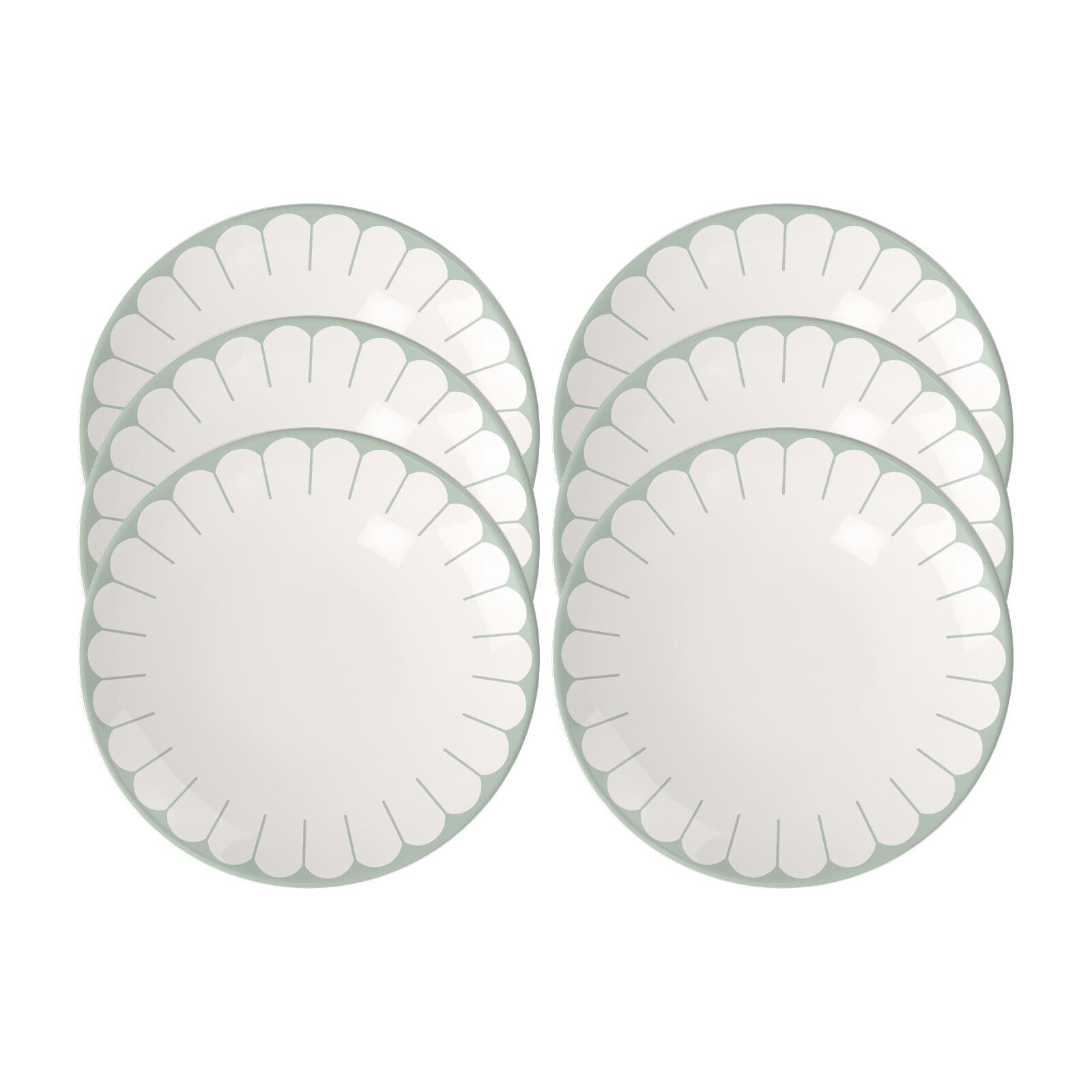 Frühstücksteller VILLEROY & BOCH "Frühstücksteller Fleur Couleur ø 21,2 cm 6er Set", grün (vert), L:21,2cm, Speiseteller