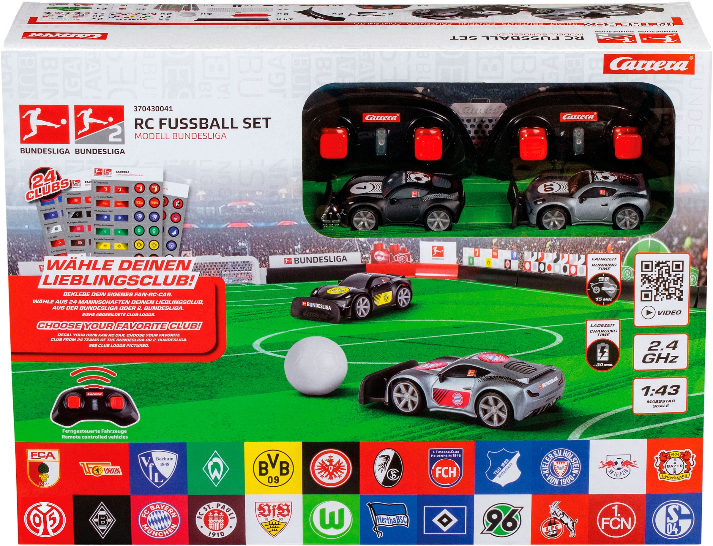 Carrera® RC-Auto »Carrera® RC Fußball Set Bundesliga, inkl. Sticker von 24 Clubs«