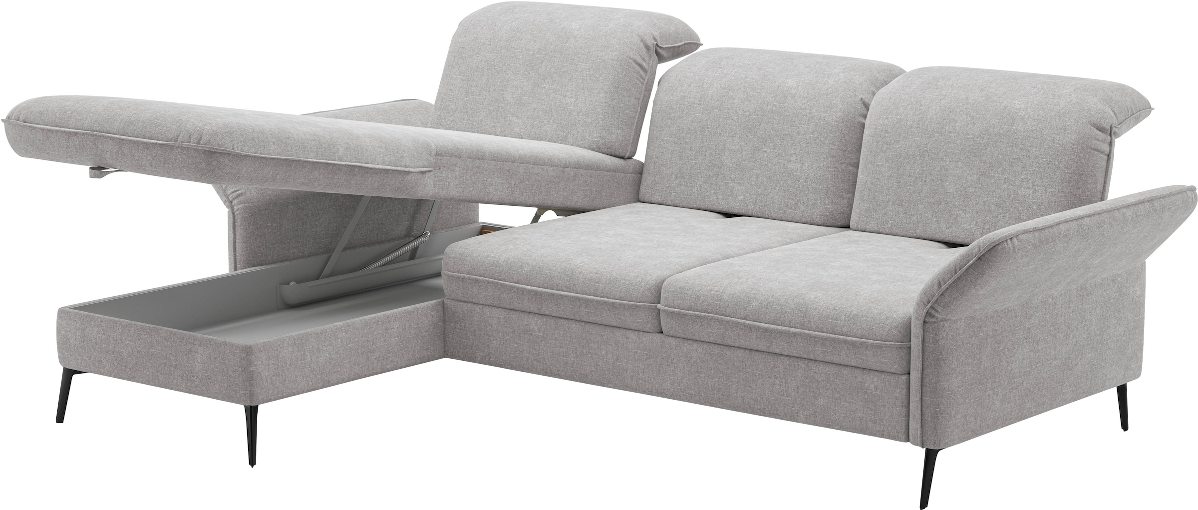 sit&more Ecksofa »Emely«, mit Sitztiefenverstellung optional mit Bettfunktion und Bettkasten
