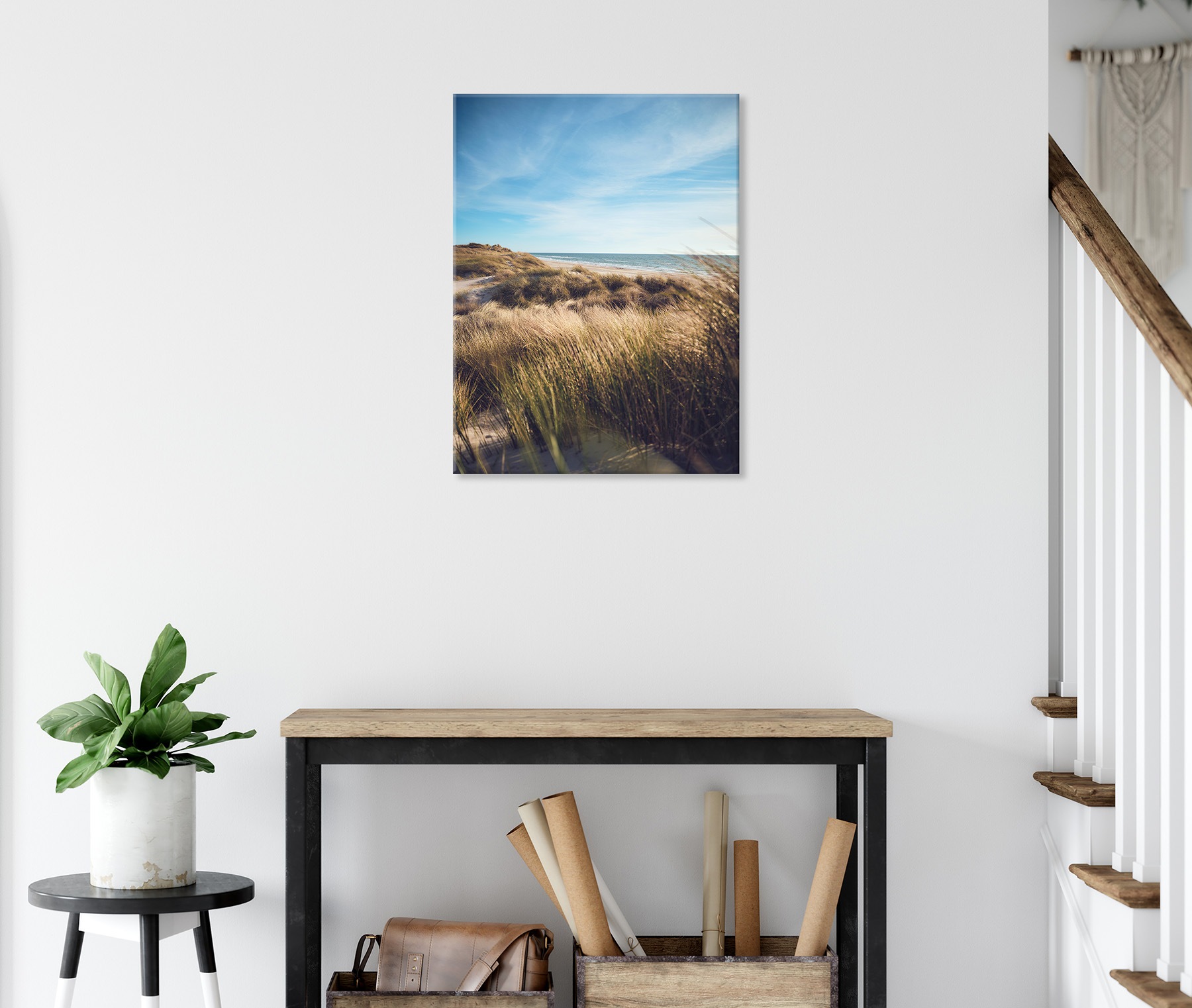 Bönninghoff Leinwandbild »Wandbild DÜNEN UND MEER 46x61 cm – Leinwandbild Keilrahmen Deko modern« Düne | Strand 1 Stk. tlg. auf Keilrahmen gespannt