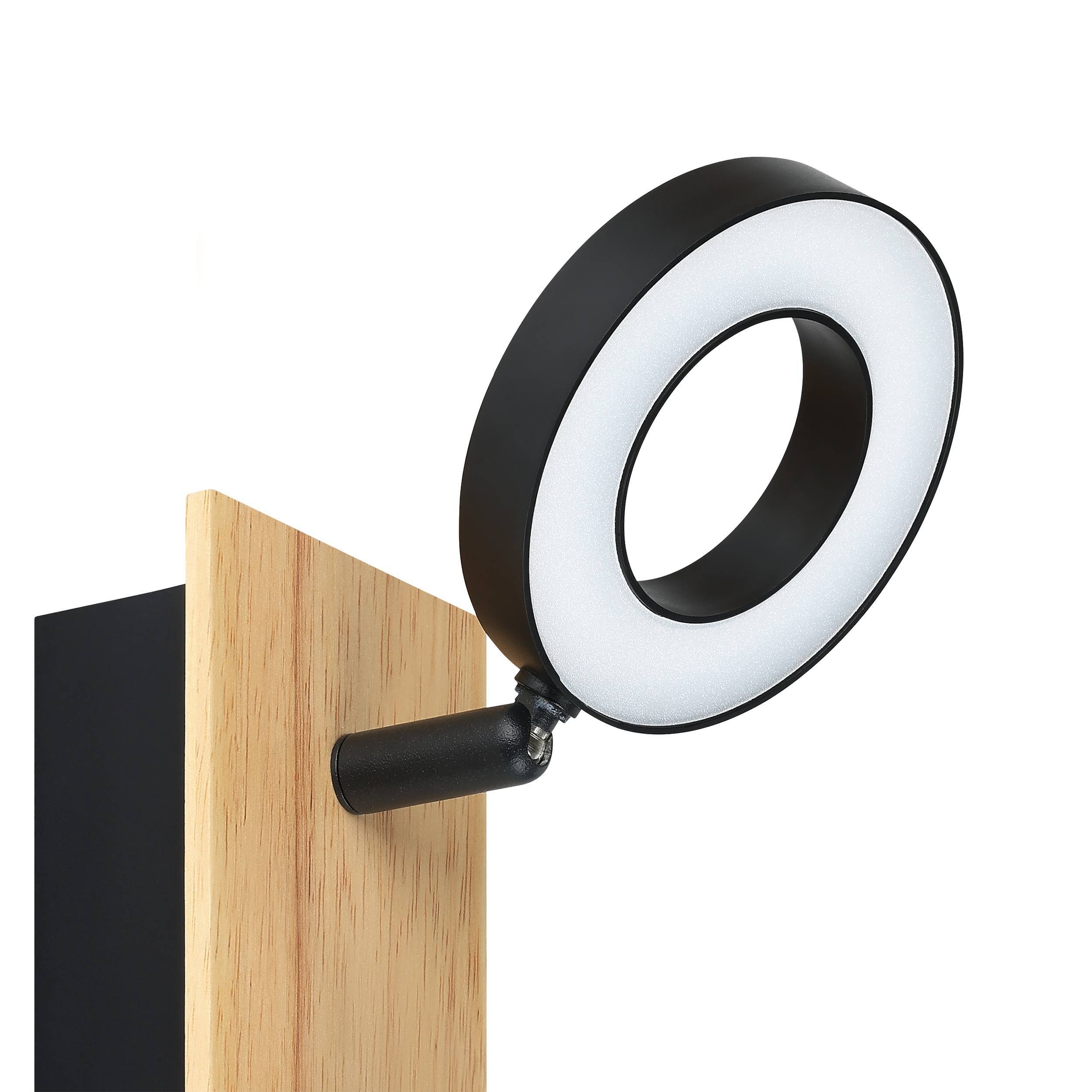 EGLO Deckenleuchte »Rielves Deckenlampe, Holz und Metall, Spotbalken schwenkbar, Lampe« LED-Modul 1 Stk. Warmweiß Spot - L7 x H15 x AL17,5 cm - braun, schwarz - 1X4,2W inkl.