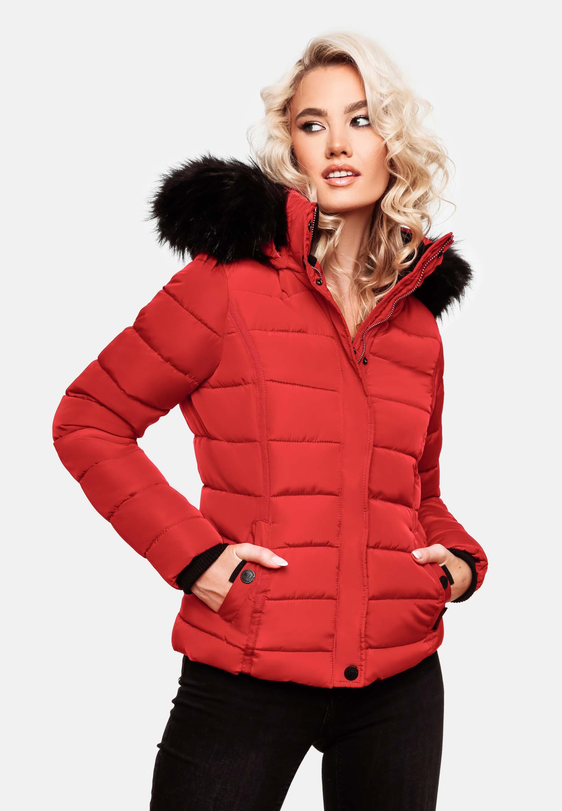 Navahoo Steppjacke »Miamor« mit Kapuze hochwertige Winterjacke m. voluminöser Kunstpelz-Kapuze