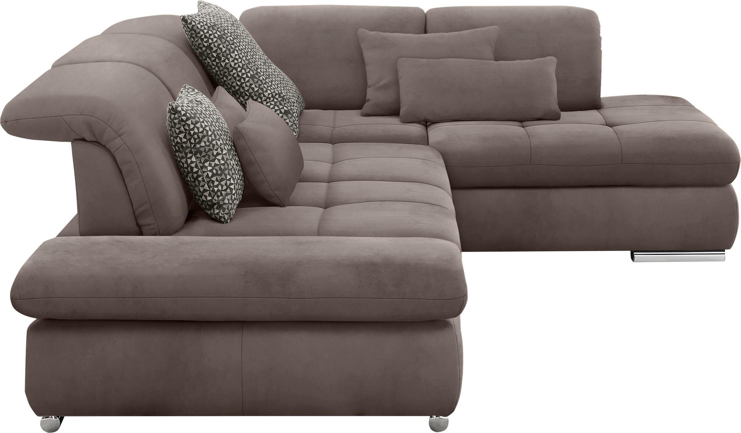 Ecksofa "SO 4100 mit komfortablen Federkern und Kopfteilverstellung", braun (nuss), B:291cm H:80cm T:226cm, SET ONE BY MUSTERRING, Sofas, Ecksofa, wahlweise mit Bettfunktion und Sitztiefenverstellung, L-Form, Topseller 3