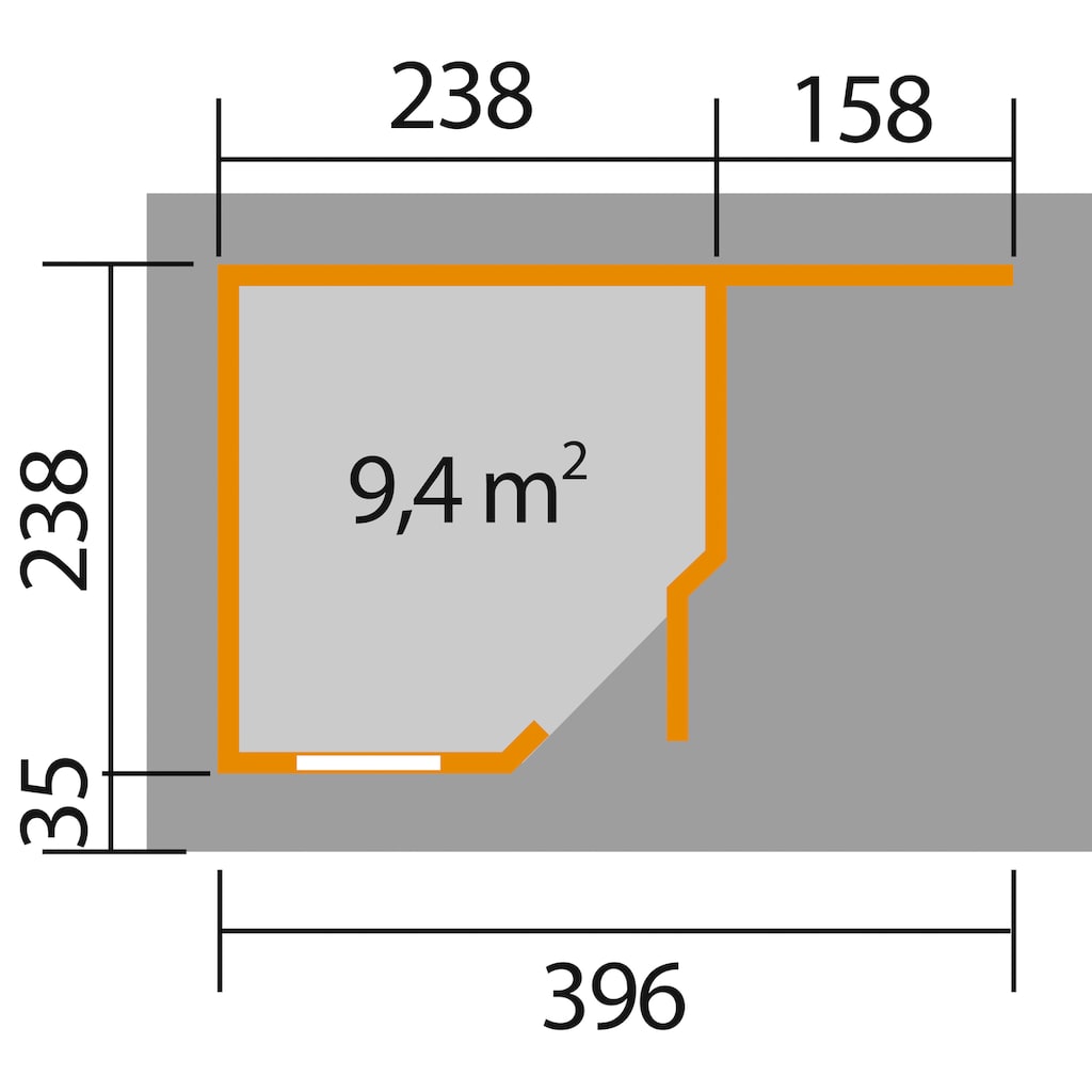 weka Gartenhaus »Designhaus 213A Gr.1«, (Set)