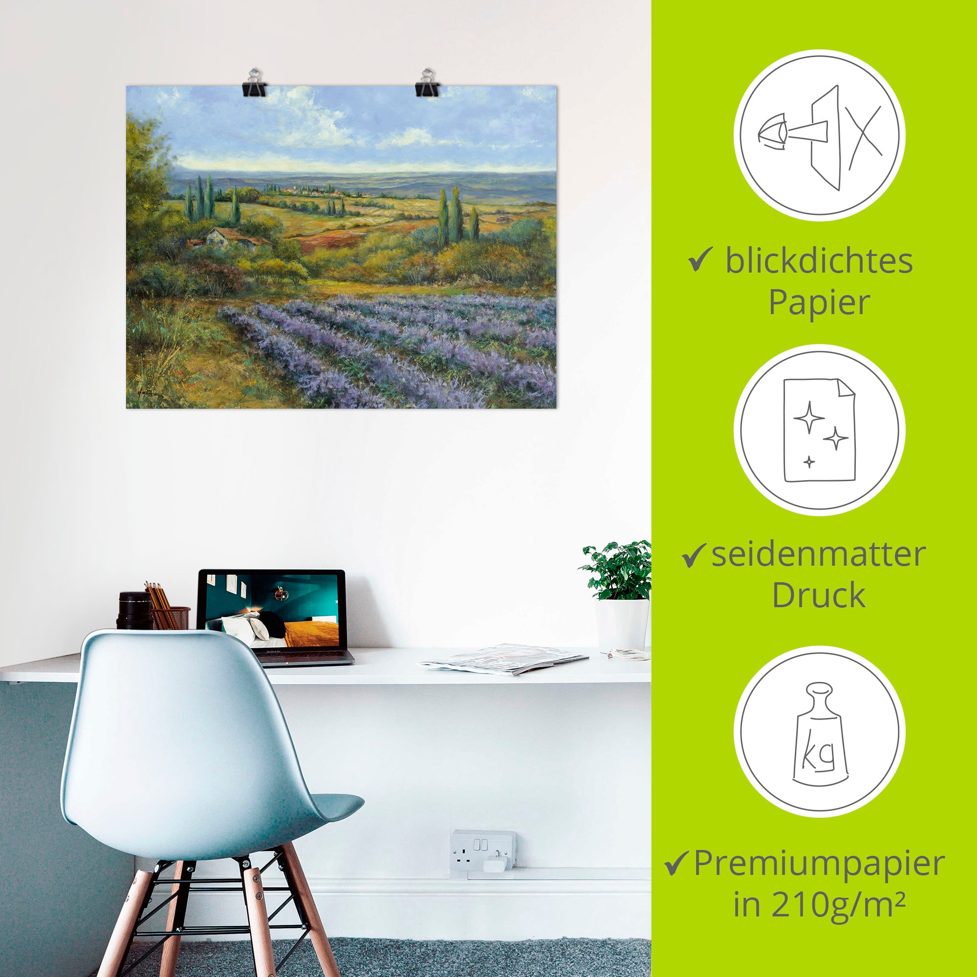 Artland Wandbild »Lavendelfelder in der Provence«, Europa, (1 St.), als Leinwandbild, Poster, Wandaufkleber in verschied. Größen